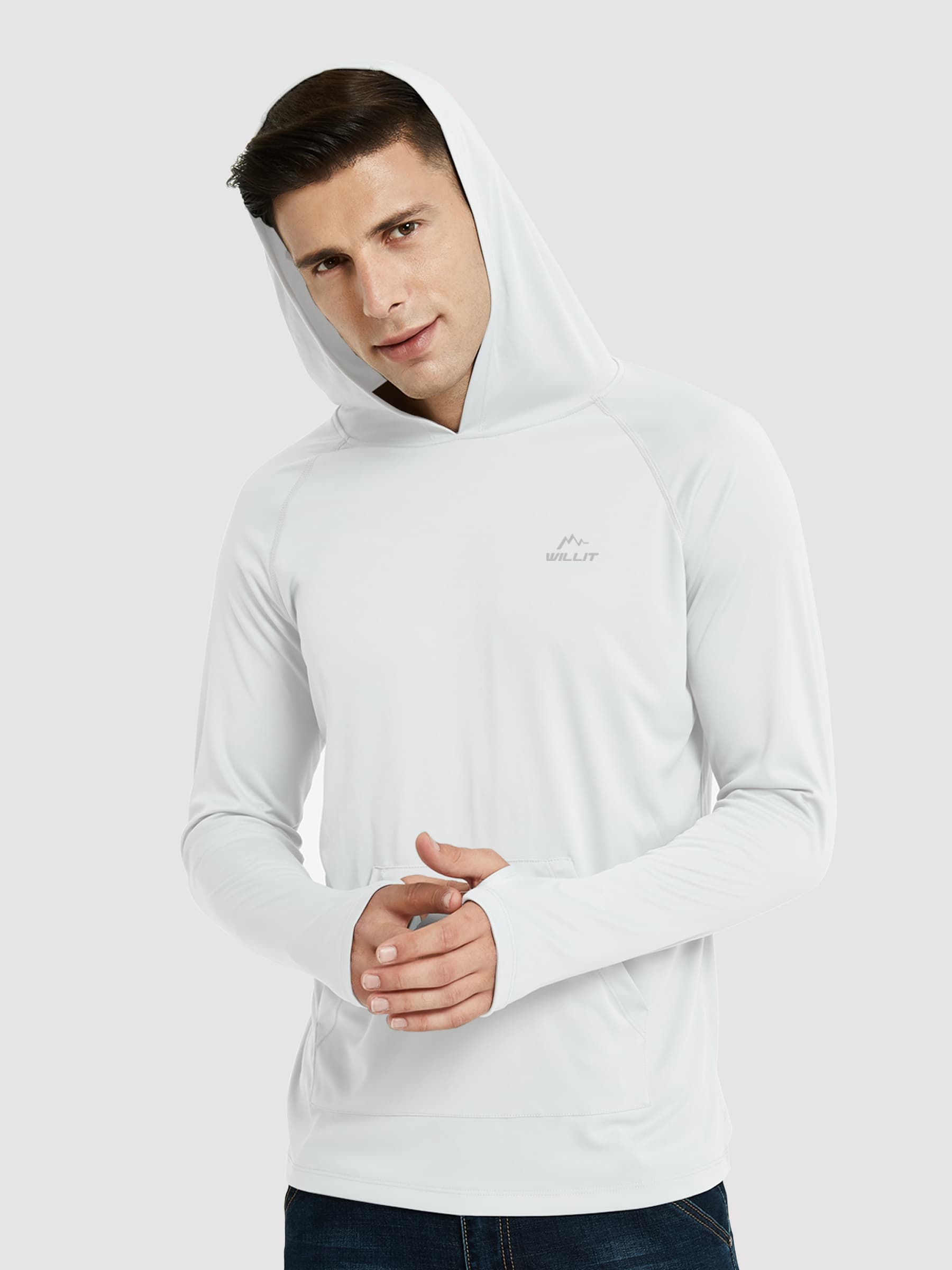 Willit Men's Sun Protection Long Sleeve Running Shirts with