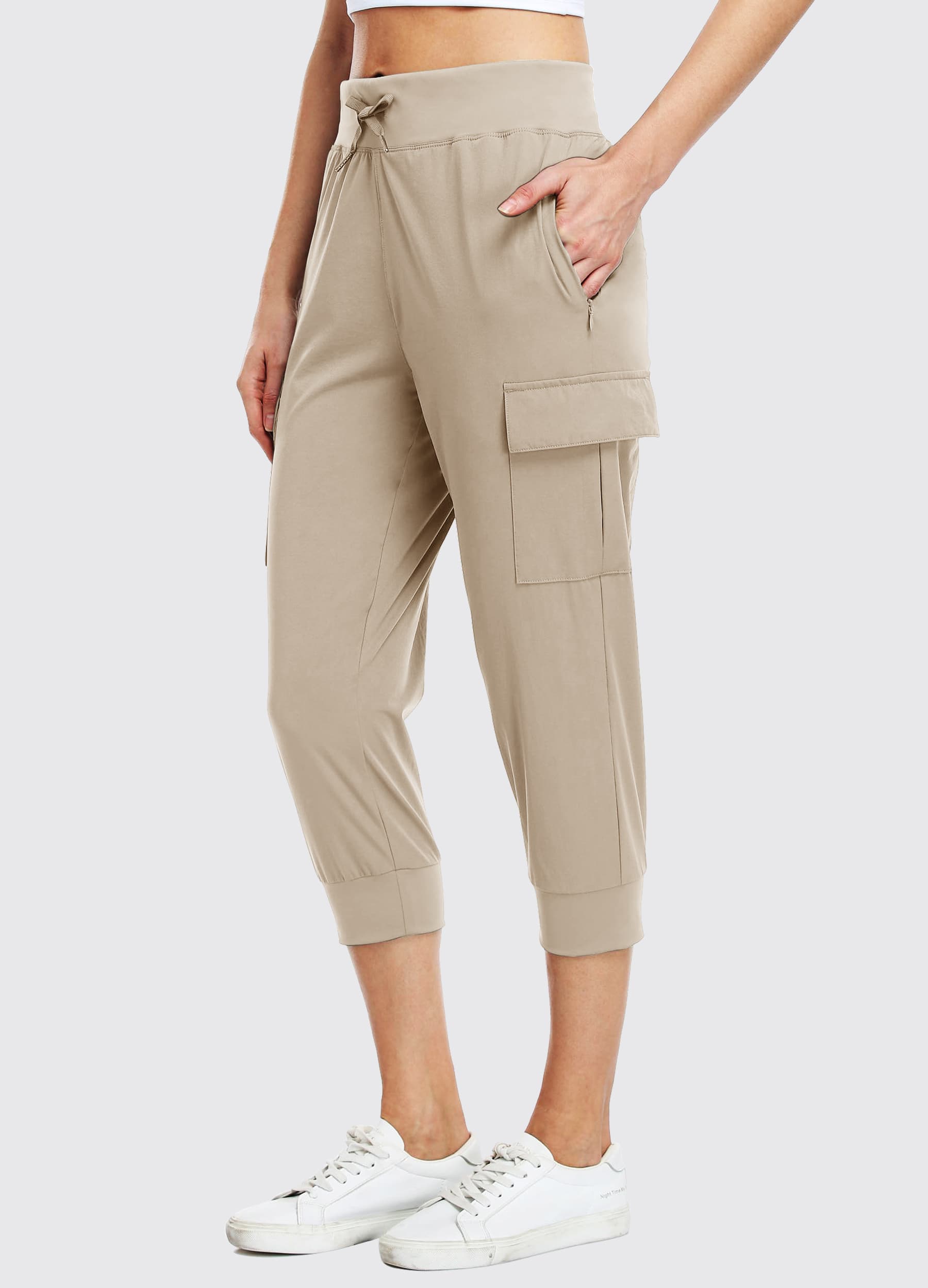 Women's Drawstring Cargo Pants pop fit Capris for Women Conceited