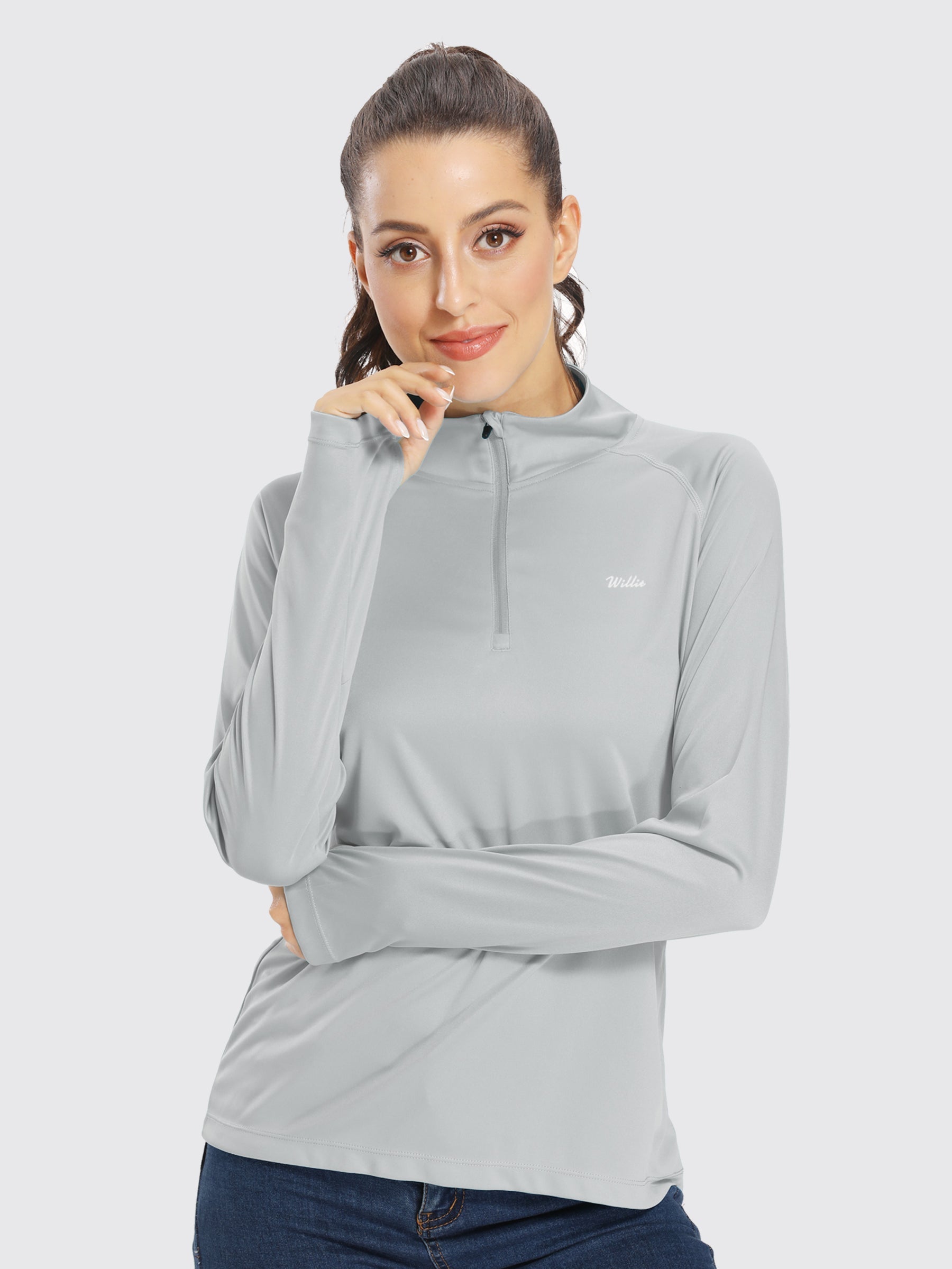 Willit Women's UPF 50+ Sun Protection Shirt Half-Zip