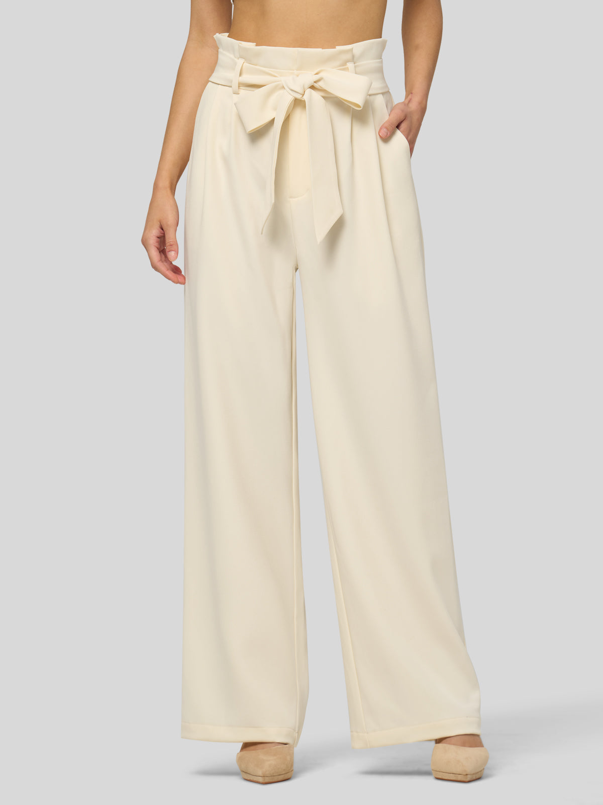 Women's Wide-Leg Tie Knot Pants 32 Inch