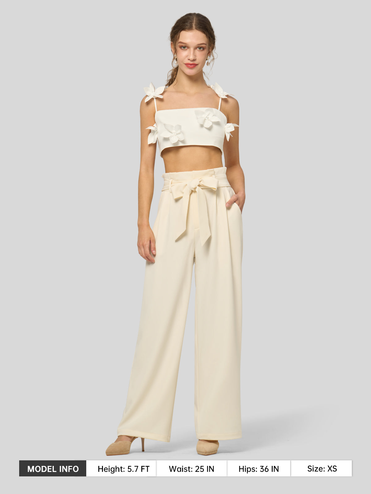 Women's Wide-Leg Tie Knot Pants 32 Inch