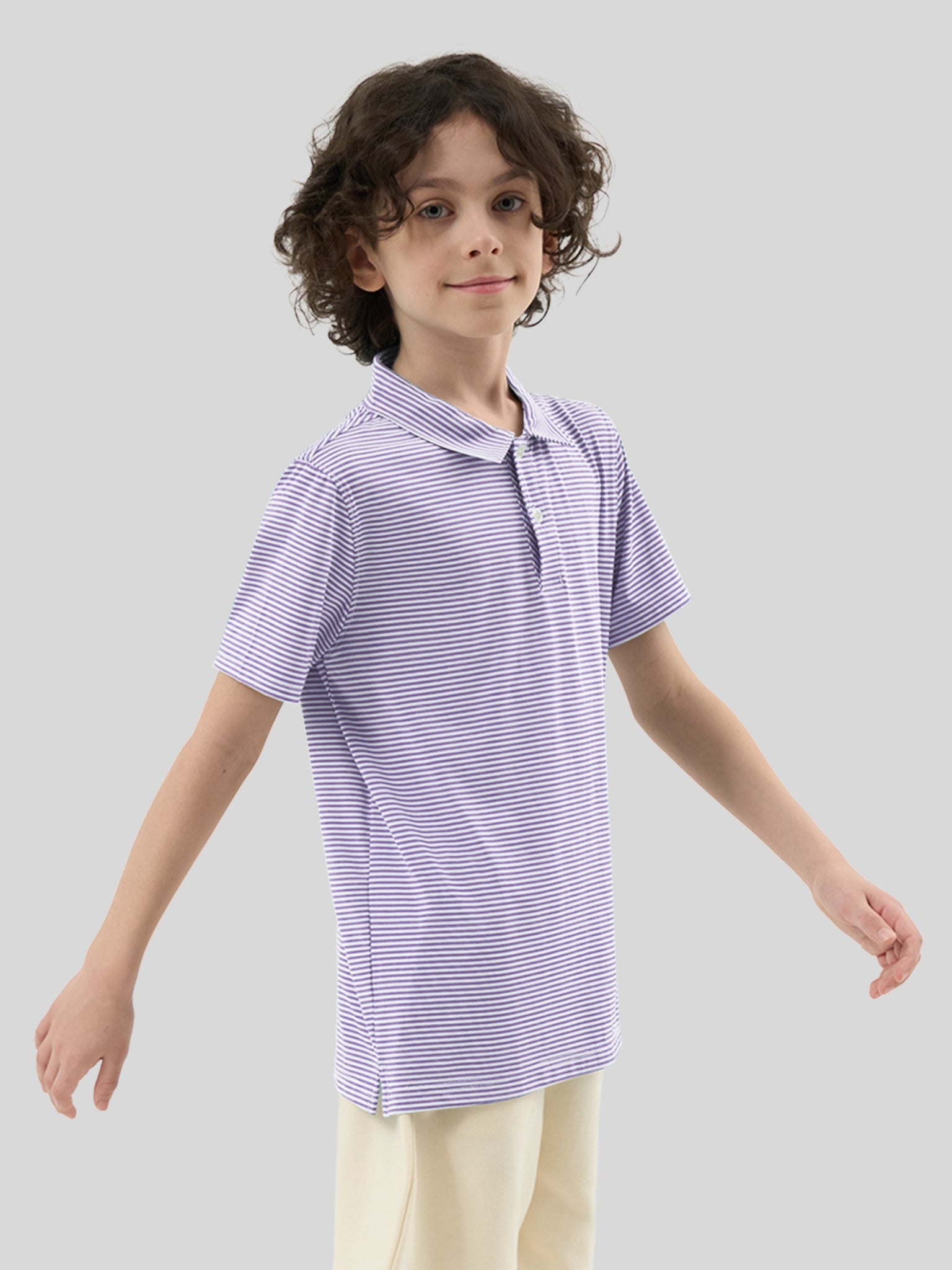 Boy's Striped Golf Polo Shirts