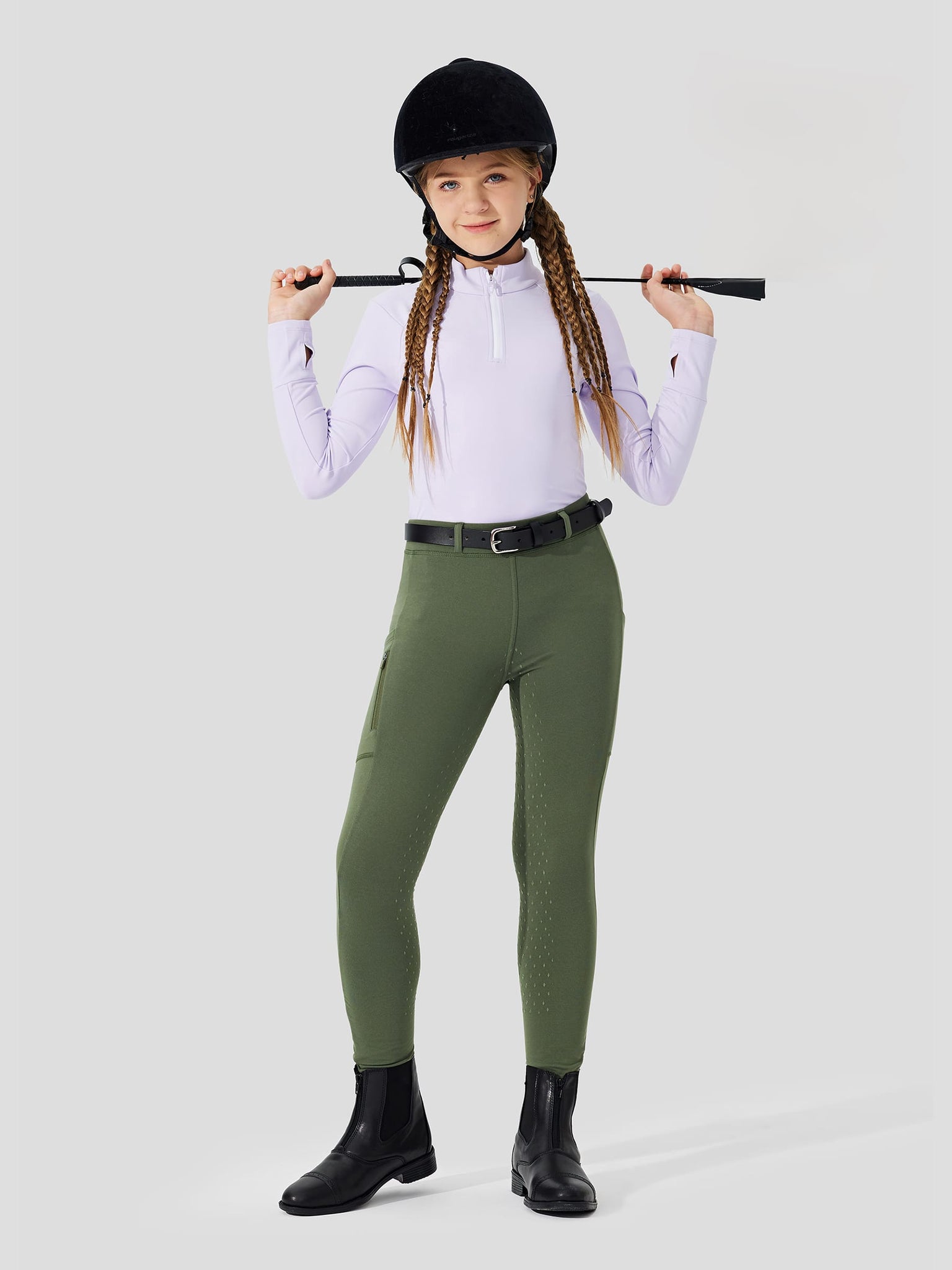 Girls Fleece Full-Grip Horse Riding Pants