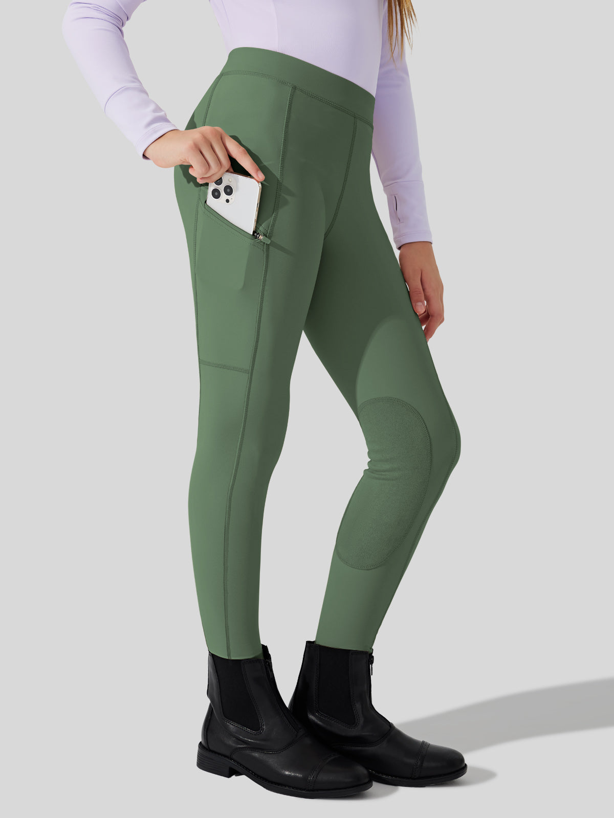 Girls Horse Riding Pants Knee-Patch