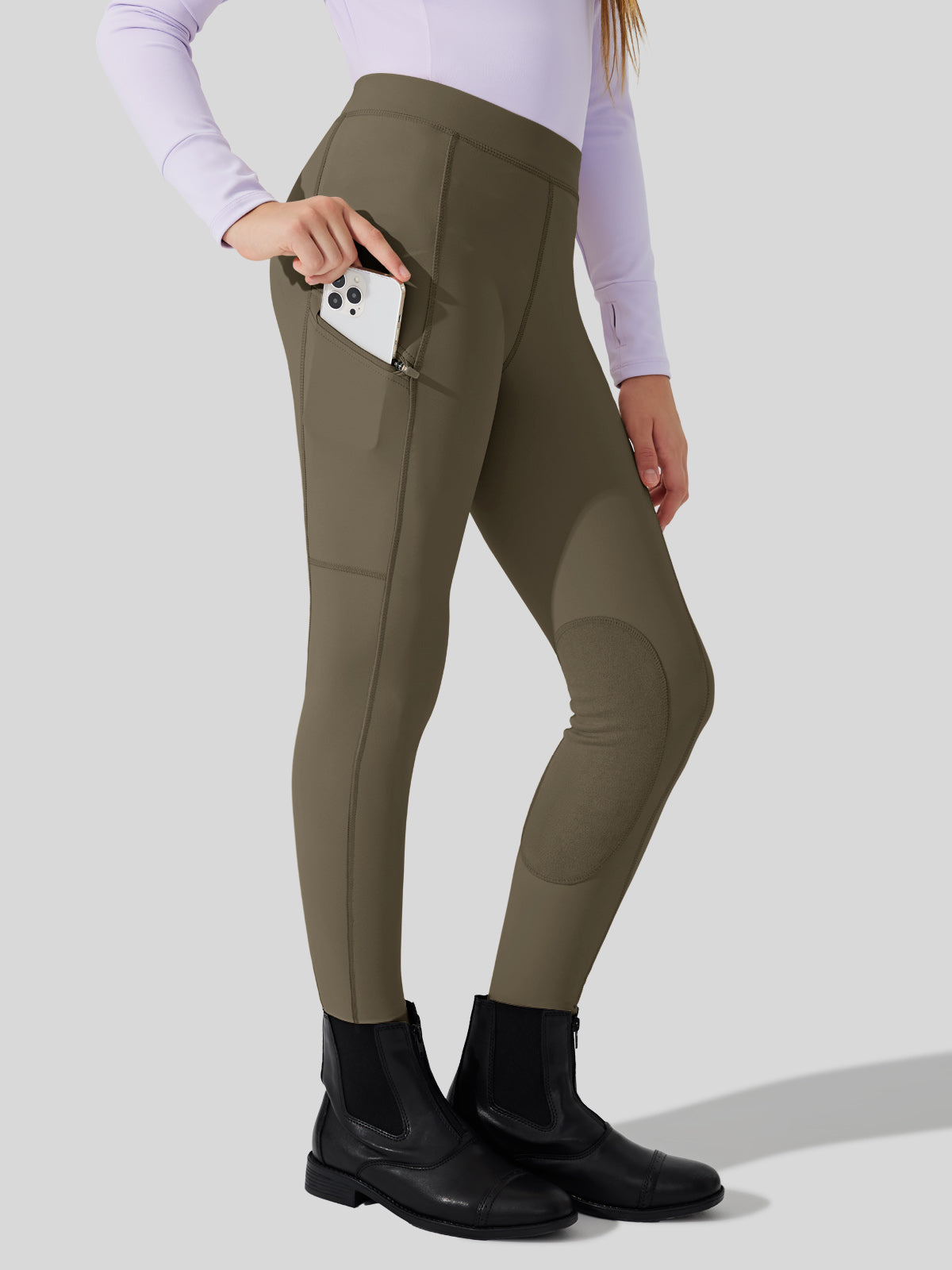 Girls Horse Riding Pants Knee-Patch