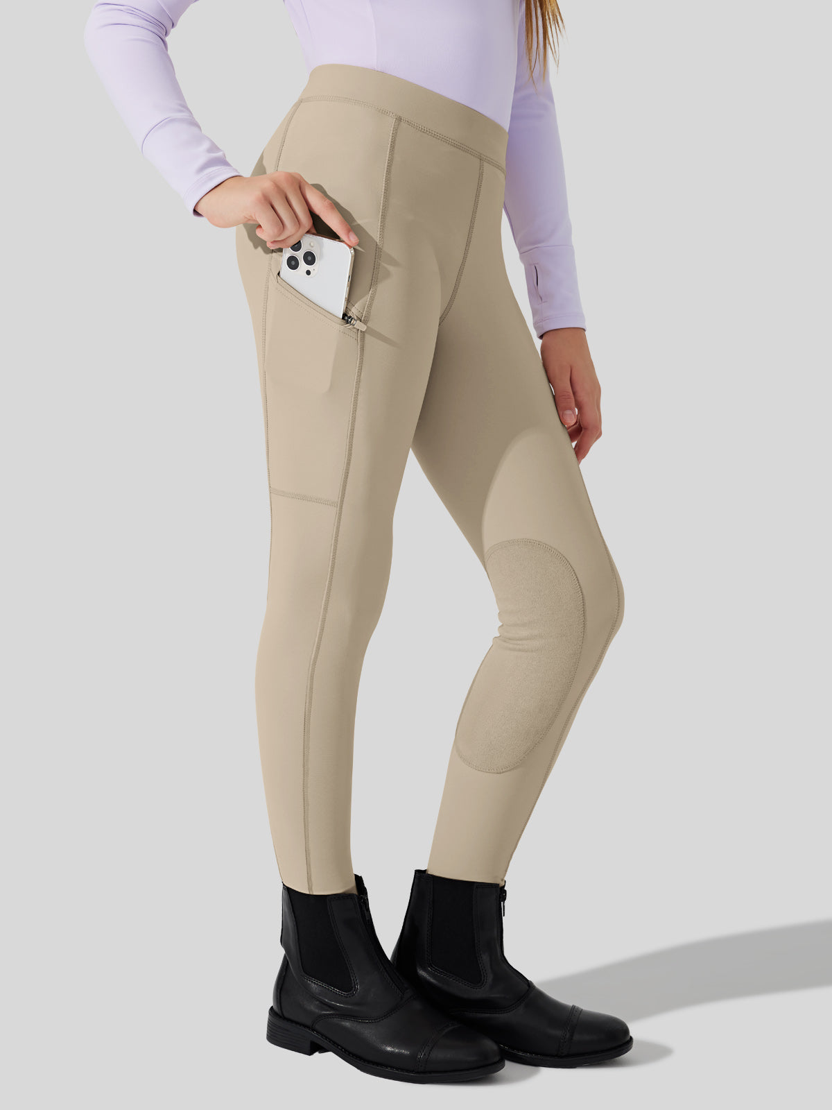 Girls Horse Riding Pants Knee-Patch