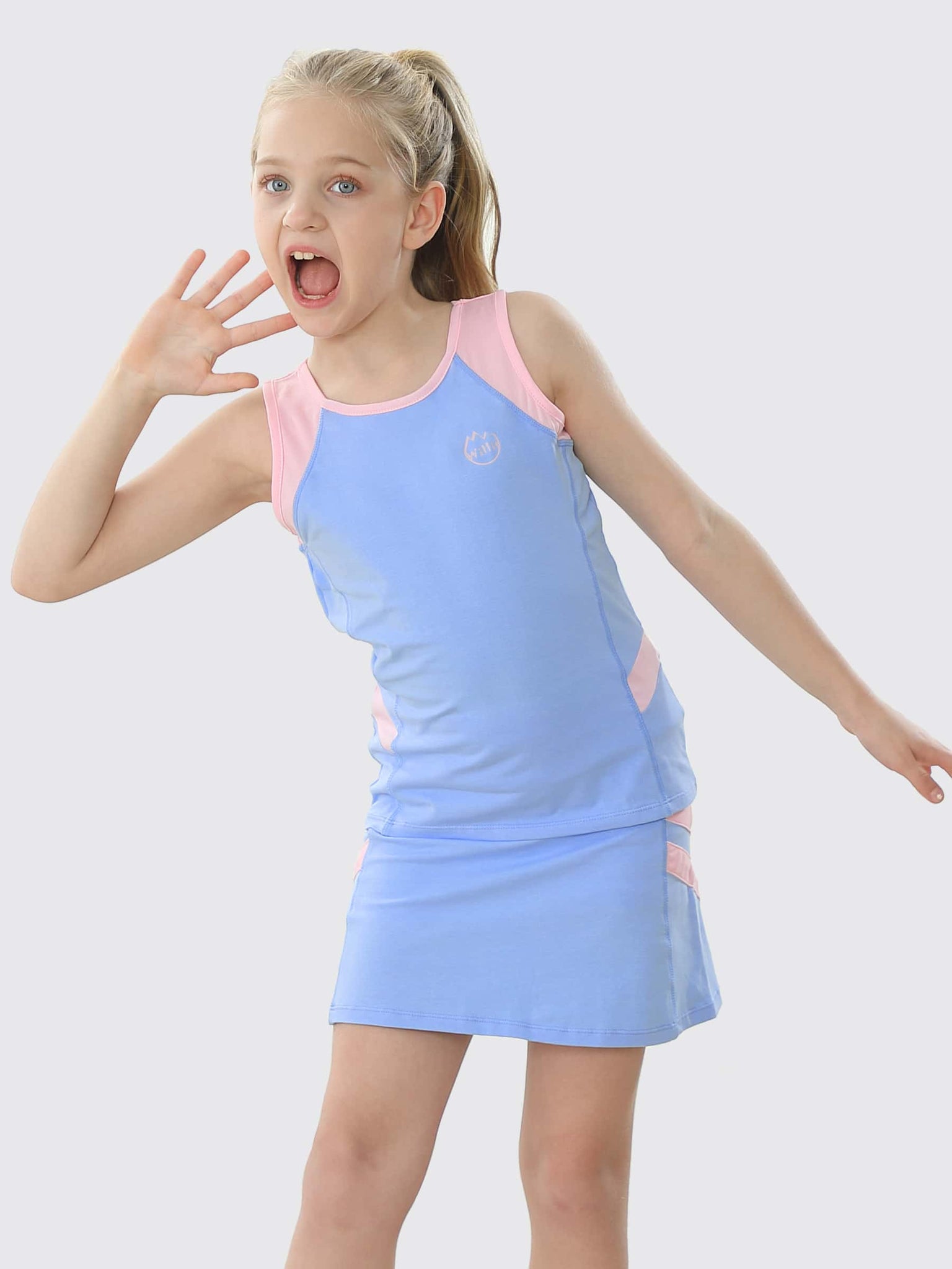 Willit Girls' Tennis Outfit_Blue_model1