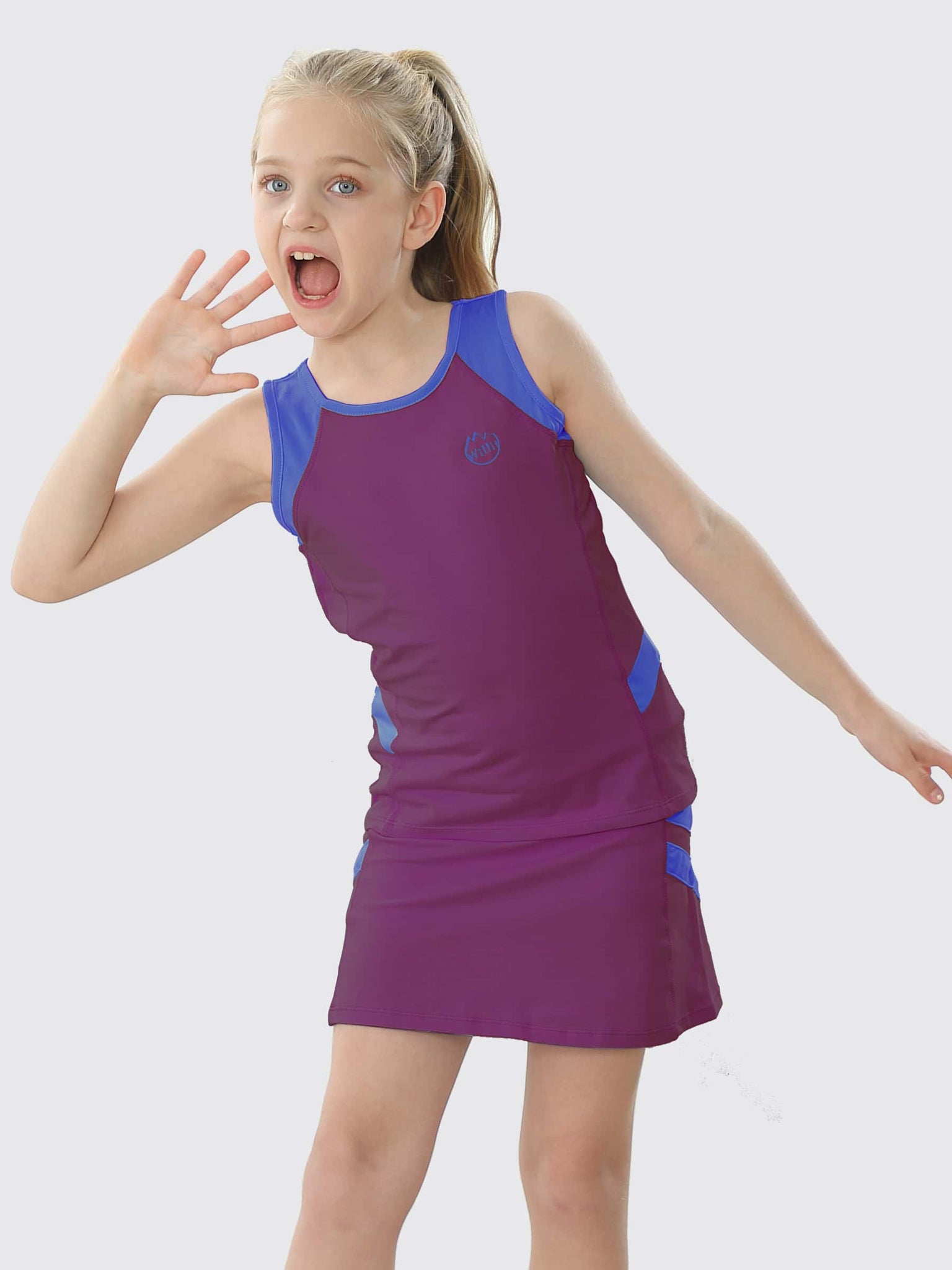 Willit Girls' Tennis Outfit_Purple_model1