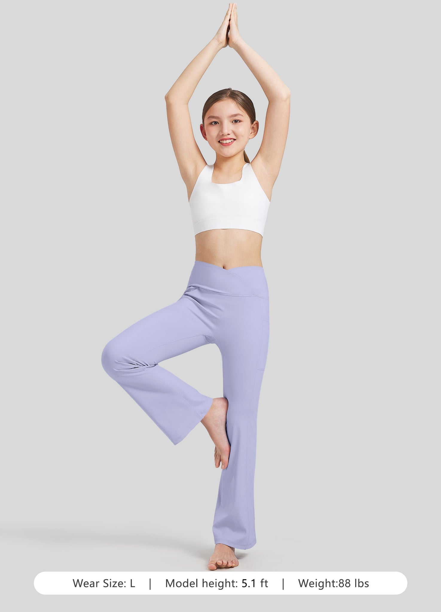 Girls' Crossover Flare Yoga Leggings
