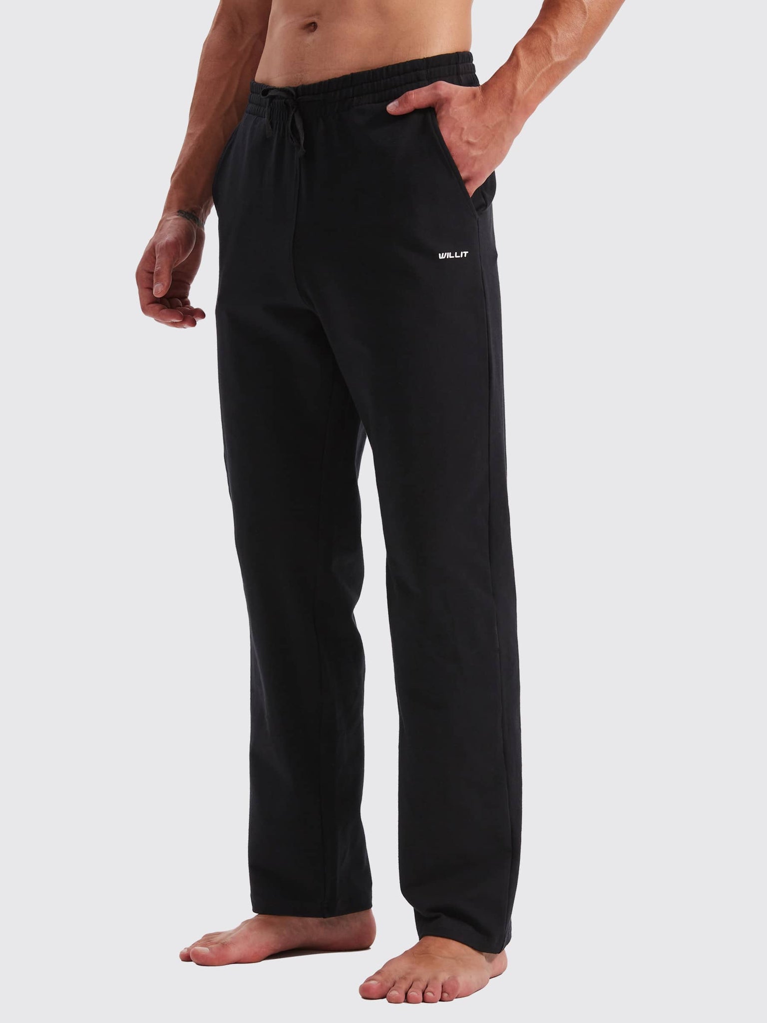 Men's Cotton Yoga Balance Sweatpants_Black_model4