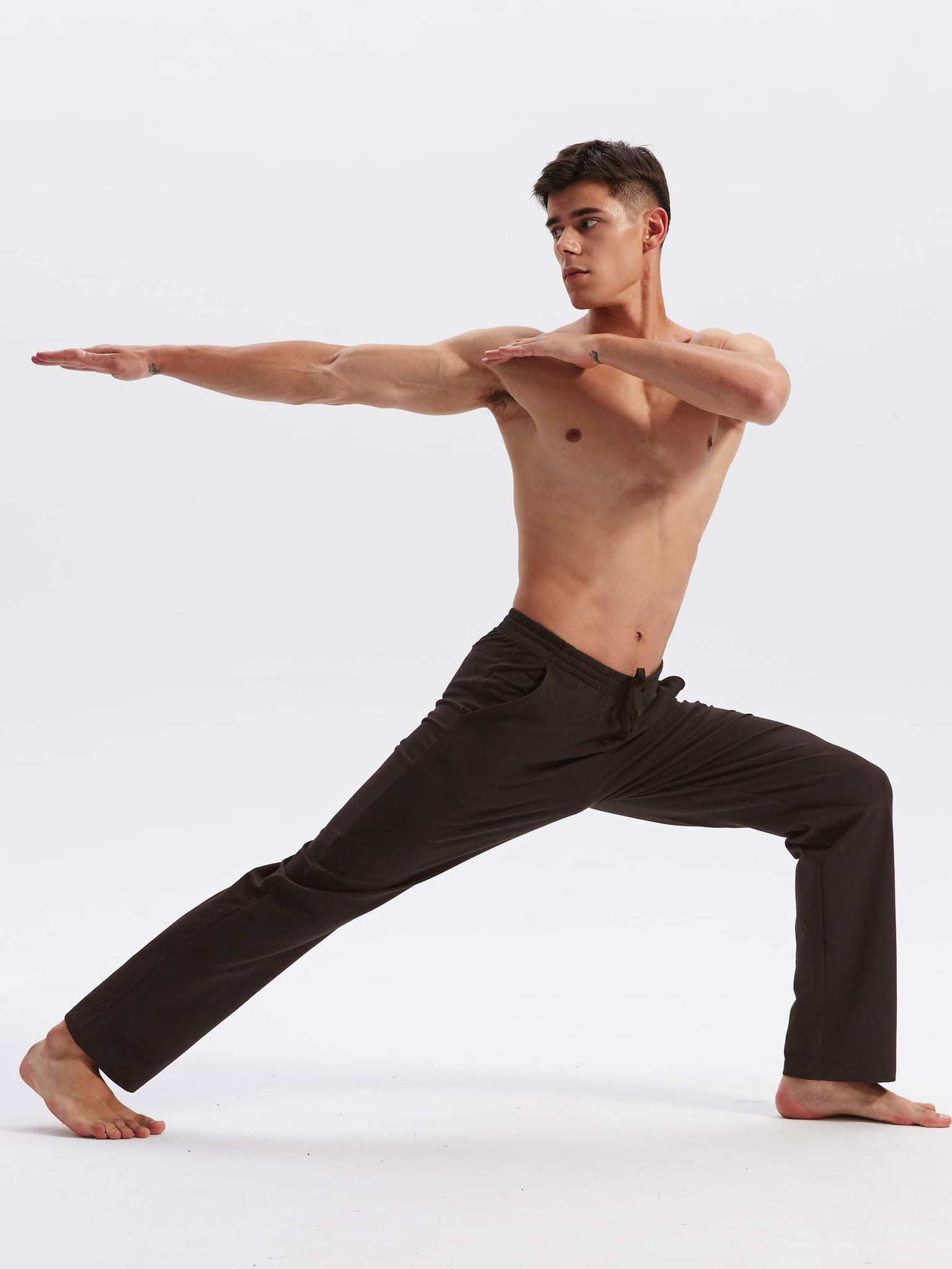 Men's Cotton Yoga Balance Sweatpants_Brown_model2