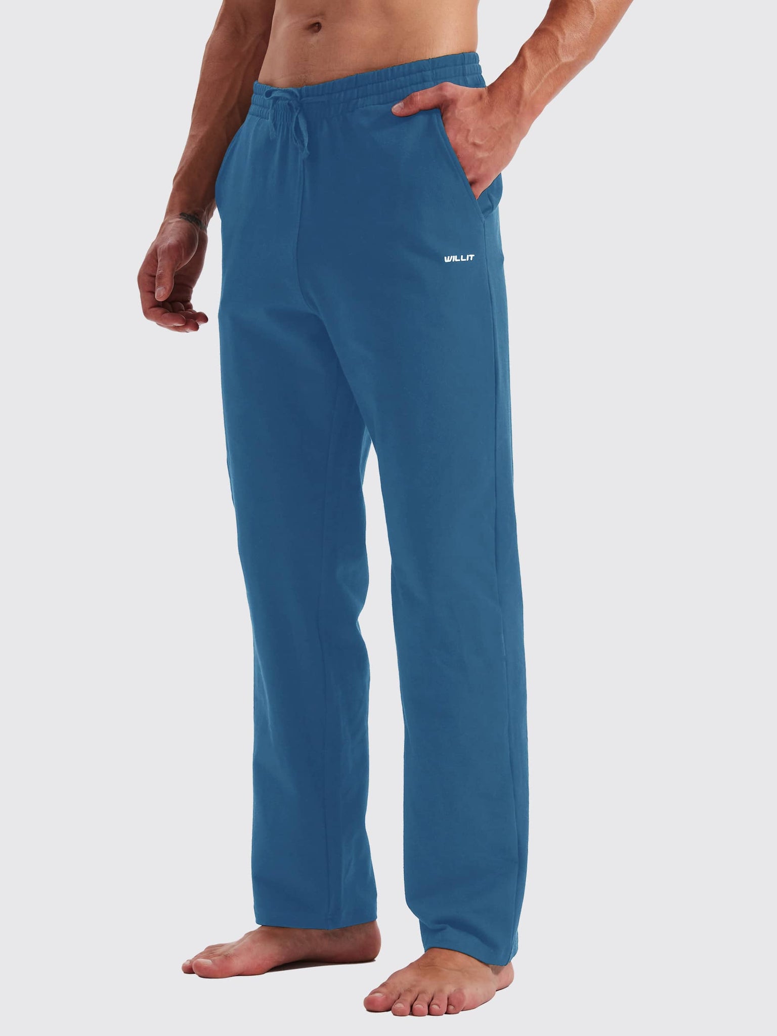Men's Cotton Yoga Balance Sweatpants_Blue_model4