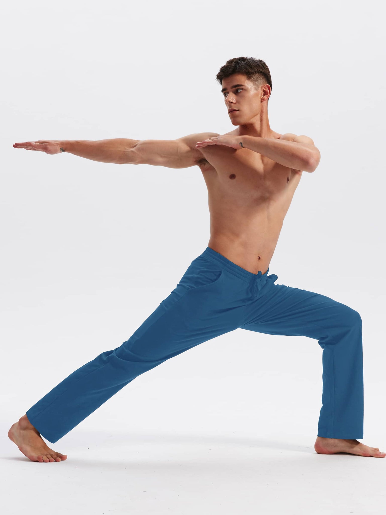 Men's Cotton Yoga Balance Sweatpants_Blue_model3