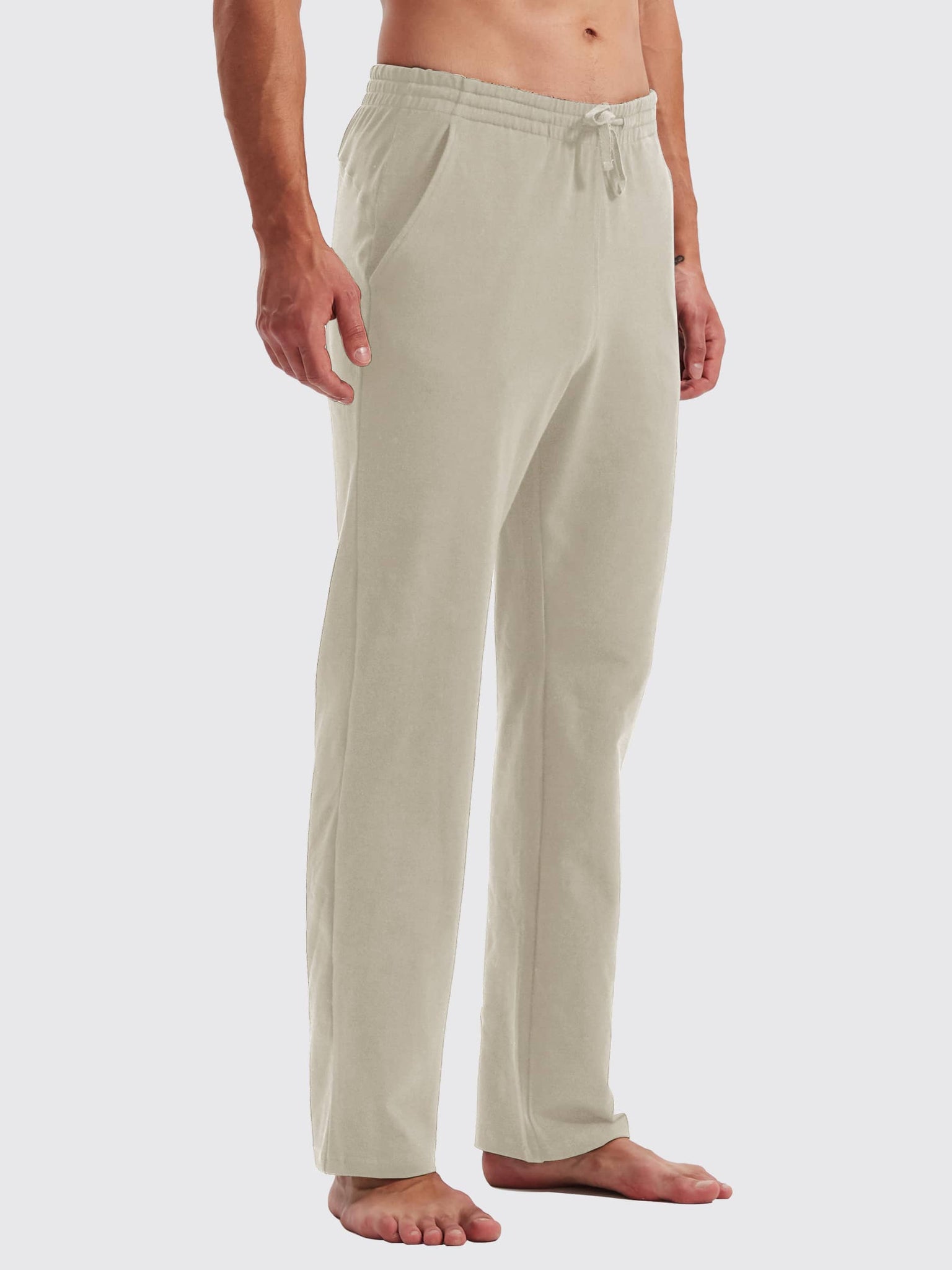 Men's Cotton Yoga Balance Sweatpants_Khaki_model3