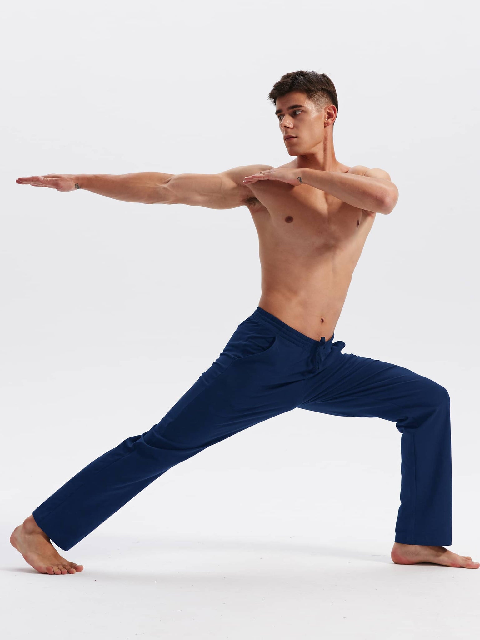 Men's Cotton Yoga Balance Sweatpants_Navy_model2