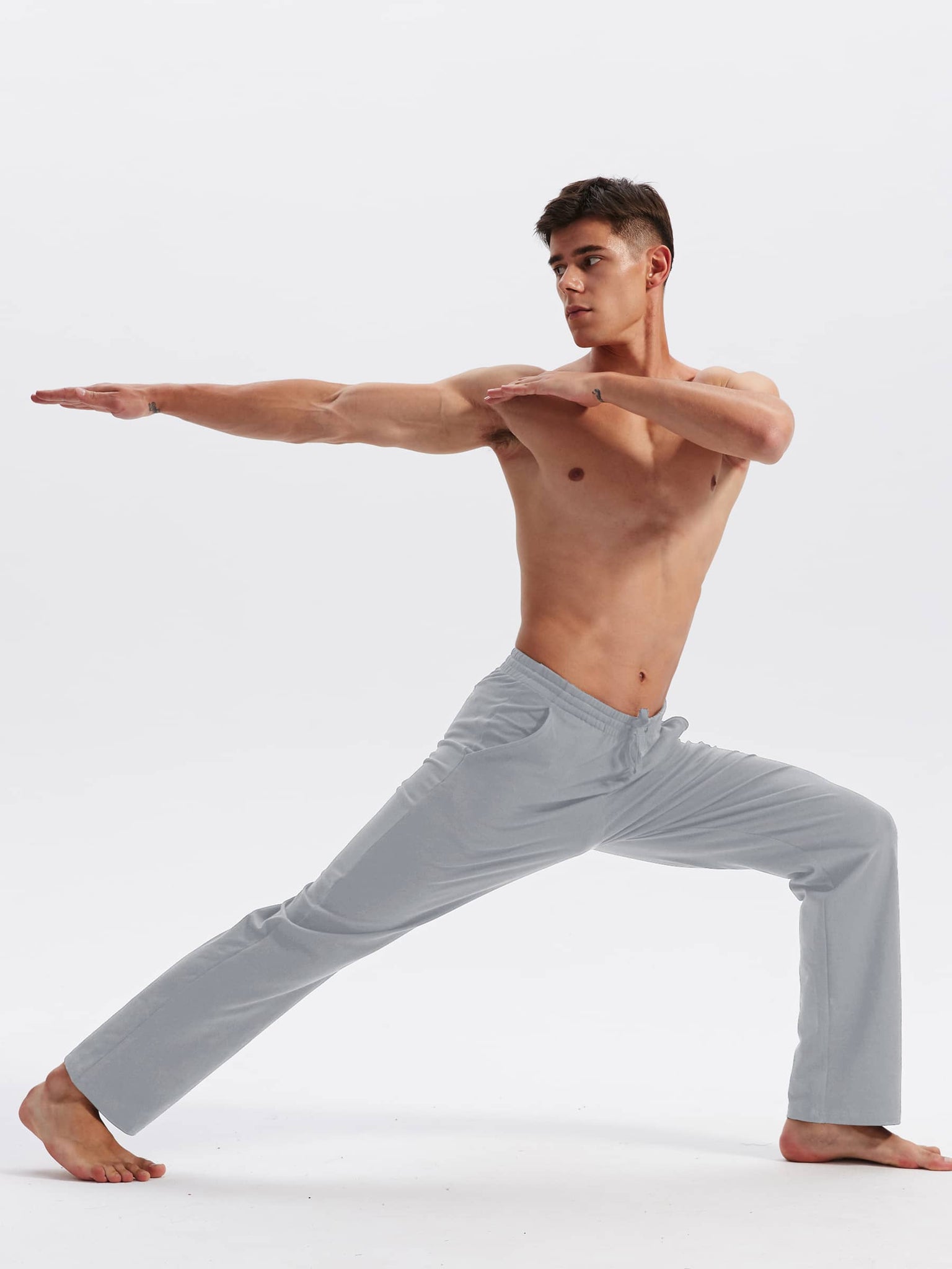 Men's Cotton Yoga Balance Sweatpants_StoneGray_model2