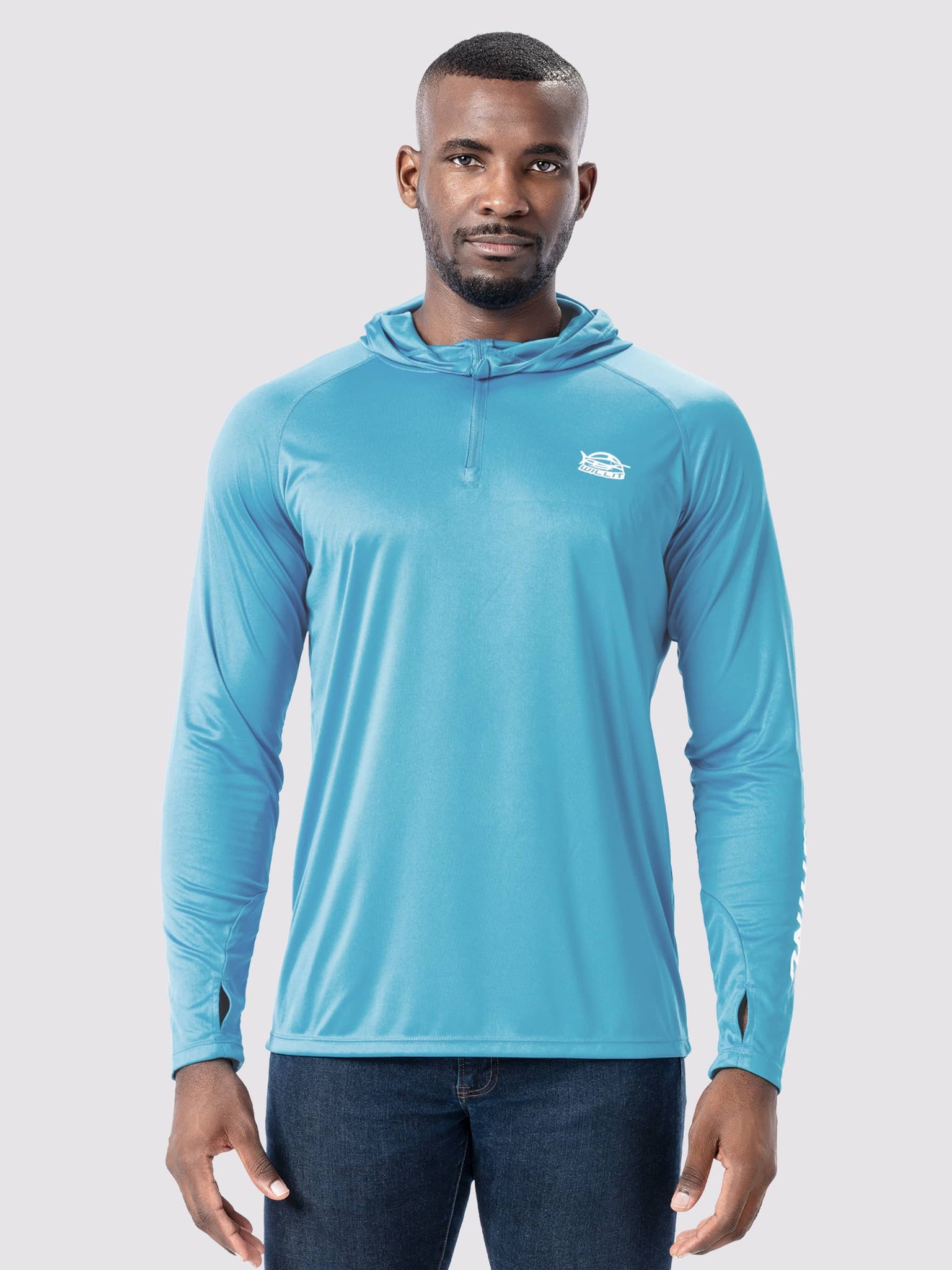Willit Men's Quarter Zip Sun Shirts UPF 50+_Blue_model1
