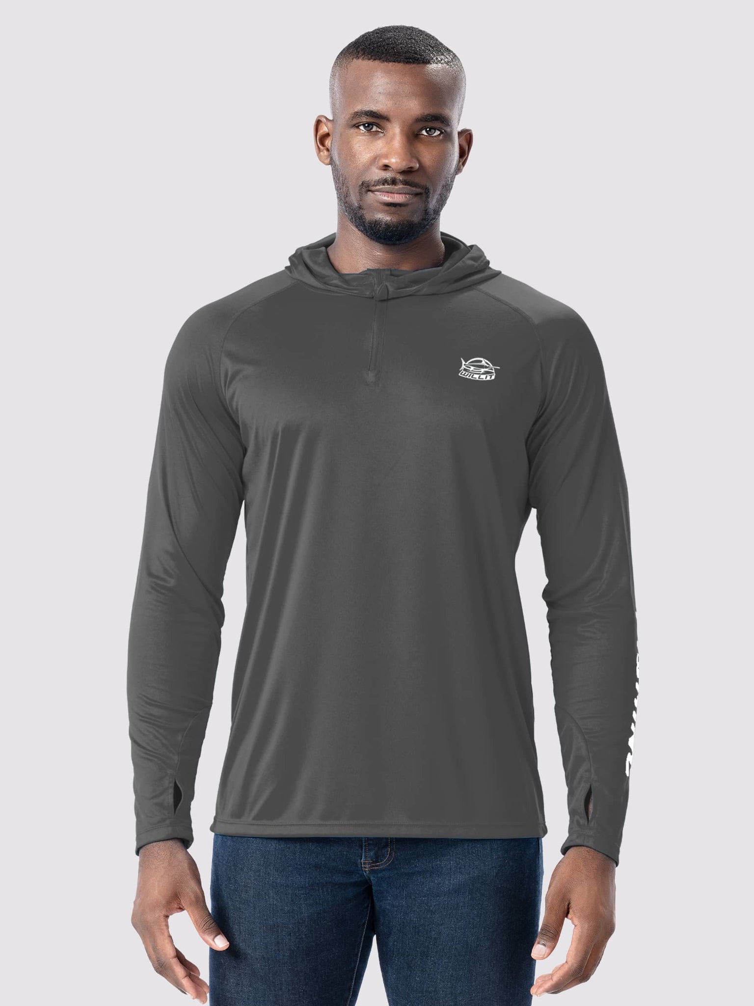Willit Men's Quarter Zip Sun Shirts UPF 50+_DeepGray_model1
