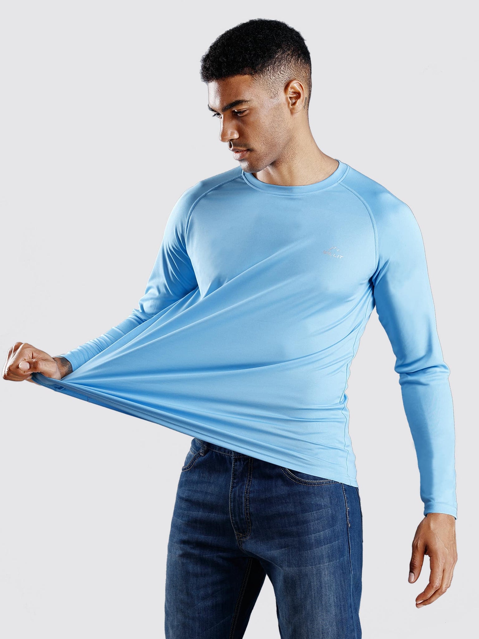 Willit Men's Sun Protection Long Sleeve Shirts_Blue_model2