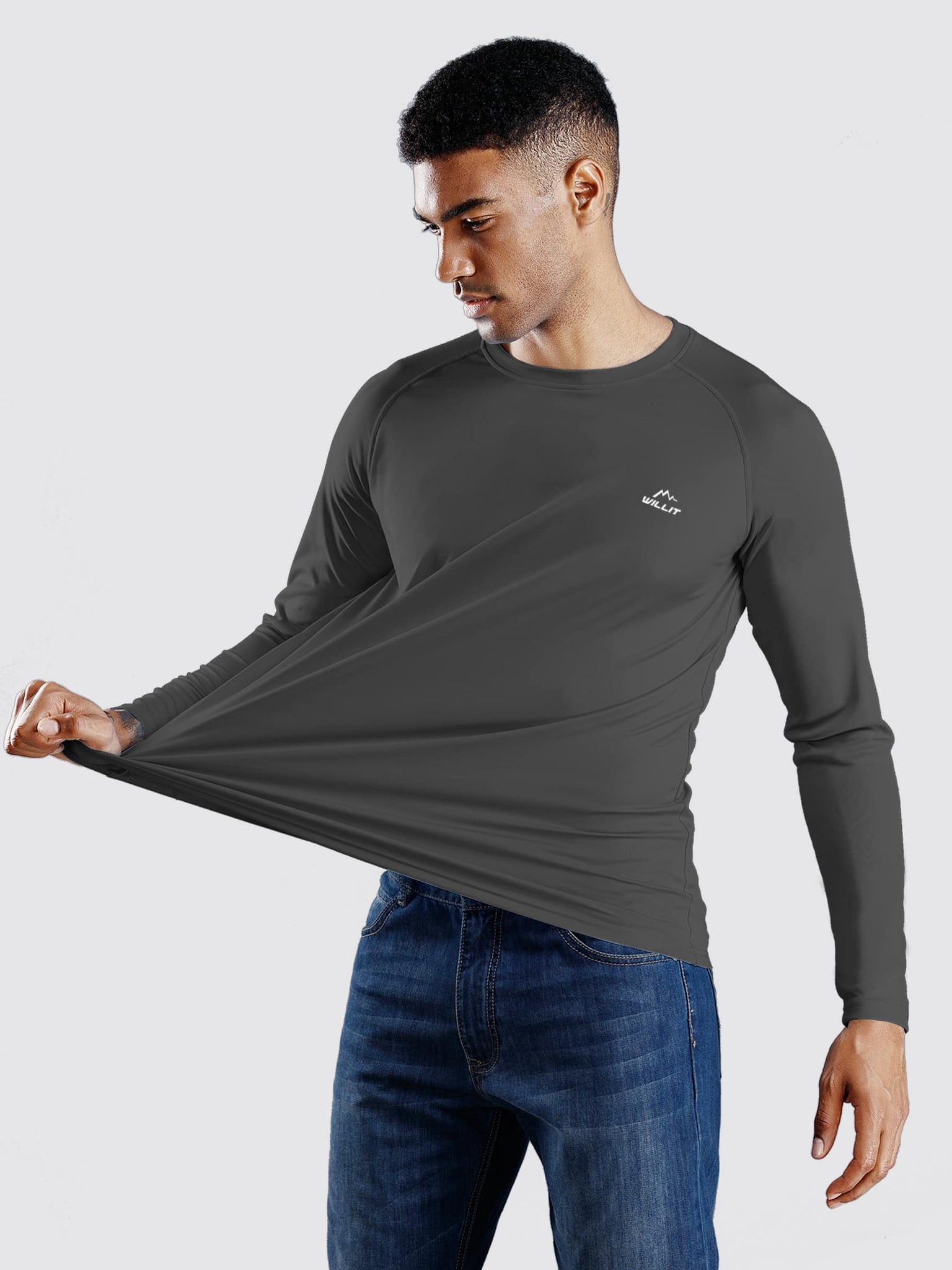 Willit Men's Sun Protection Long Sleeve Shirts_DeepGray_model2