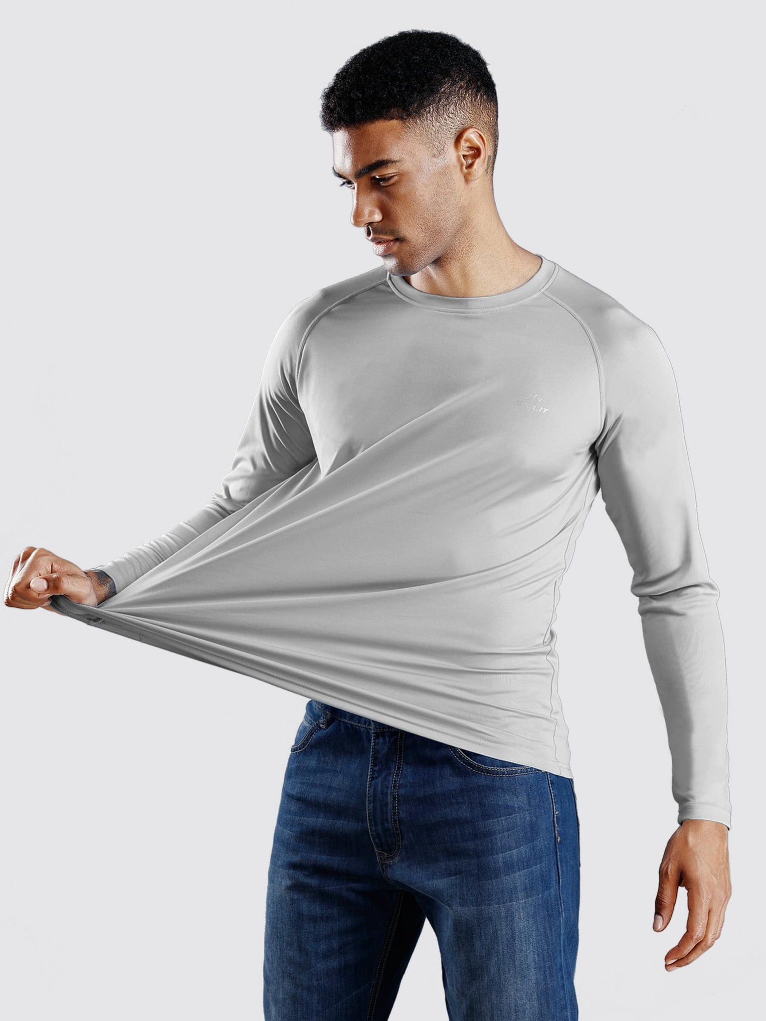 Willit Men's Sun Protection Long Sleeve Shirts_Gray_model2