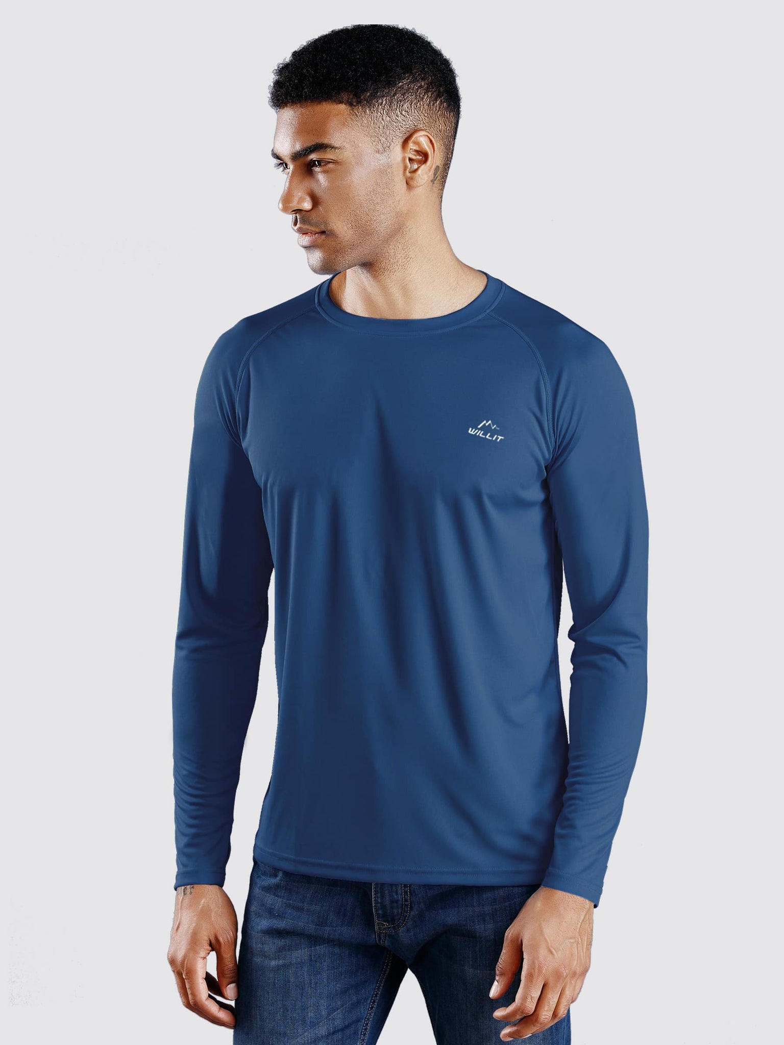 Willit Men's Sun Protection Long Sleeve Shirts_Ocean Blue_model3