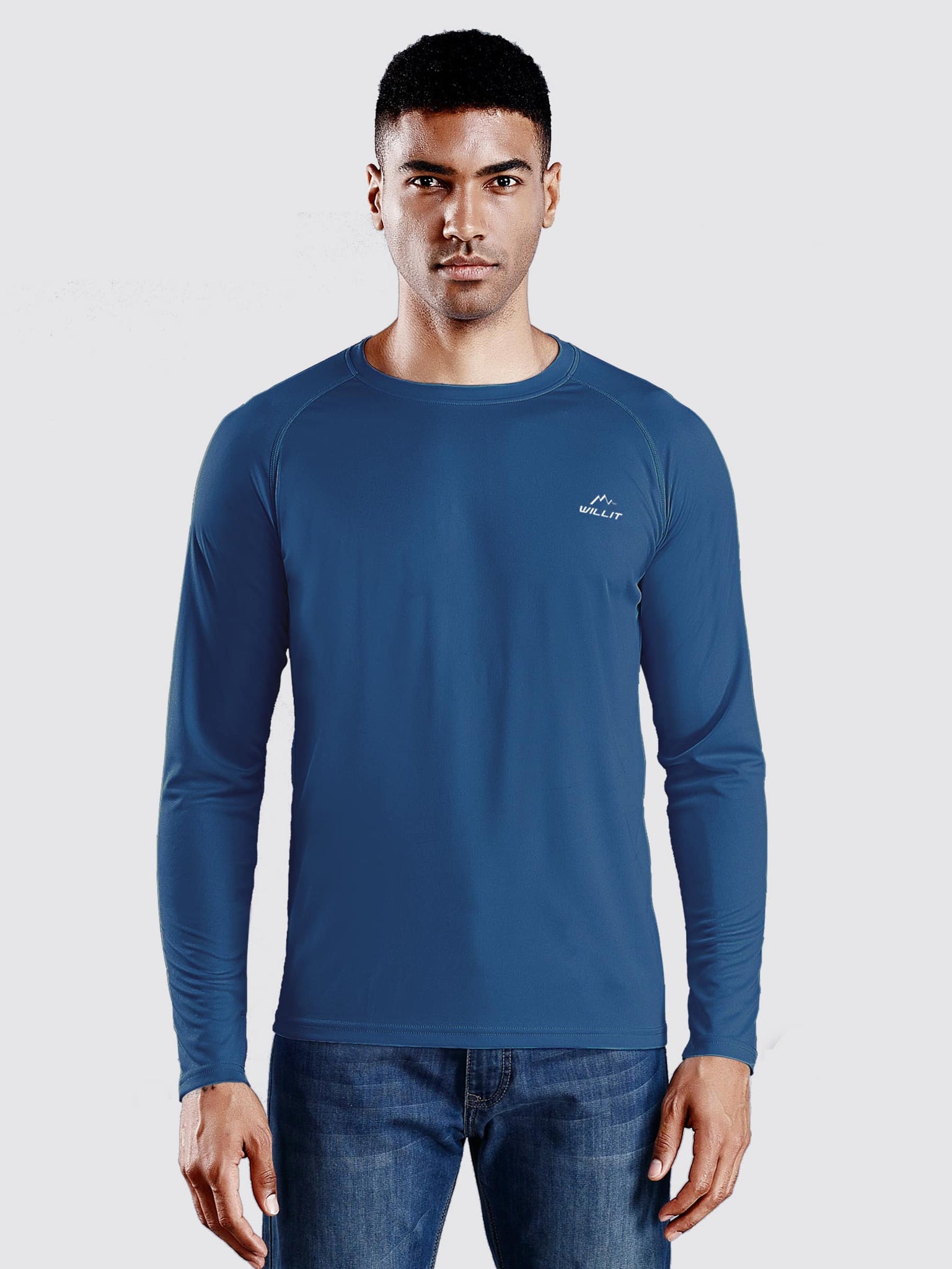 Willit Men's Sun Protection Long Sleeve Shirts_Ocean Blue_model4