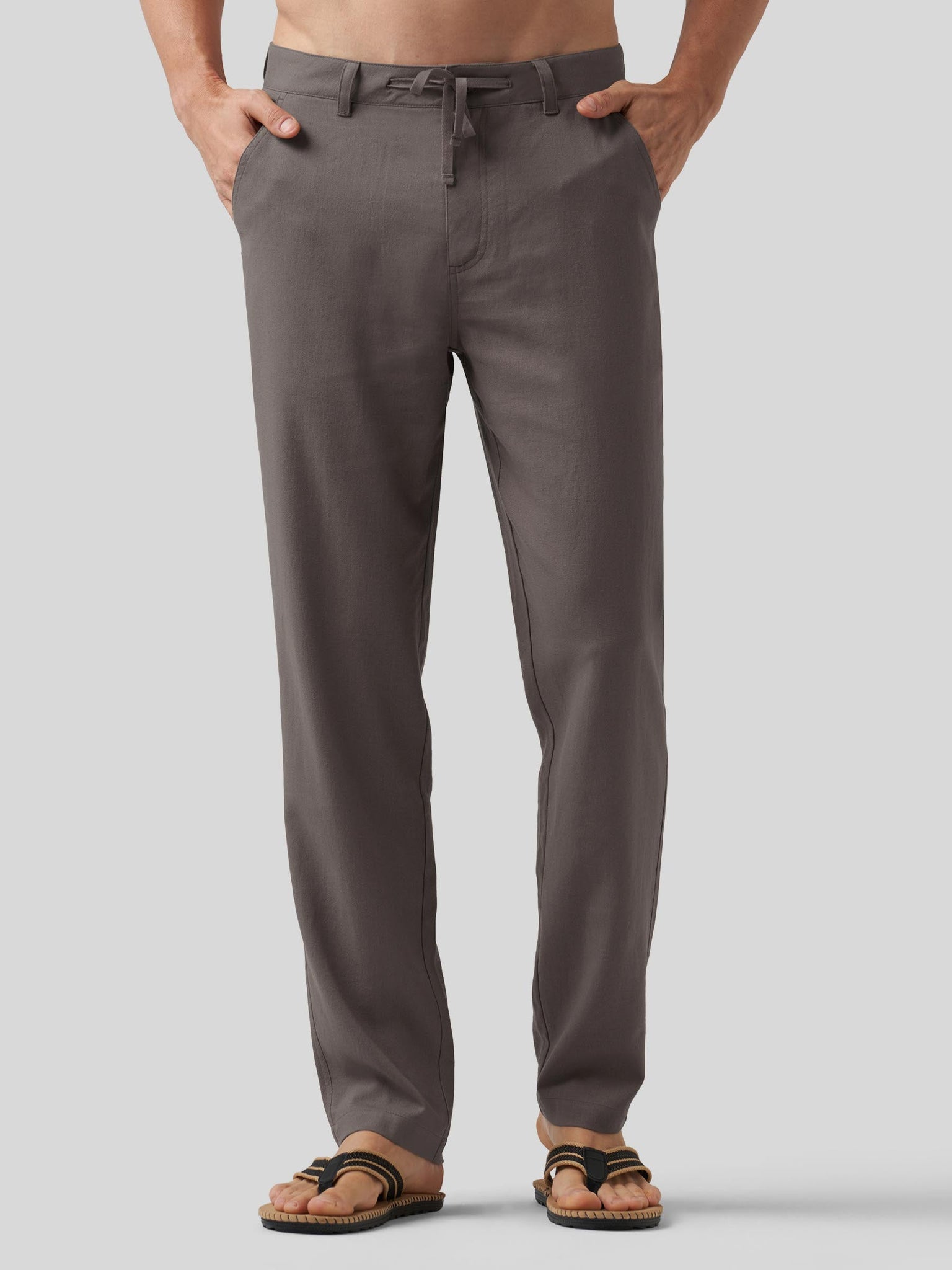 Willit Men's Casual Cotton Linen Pants 30 Inch in gray