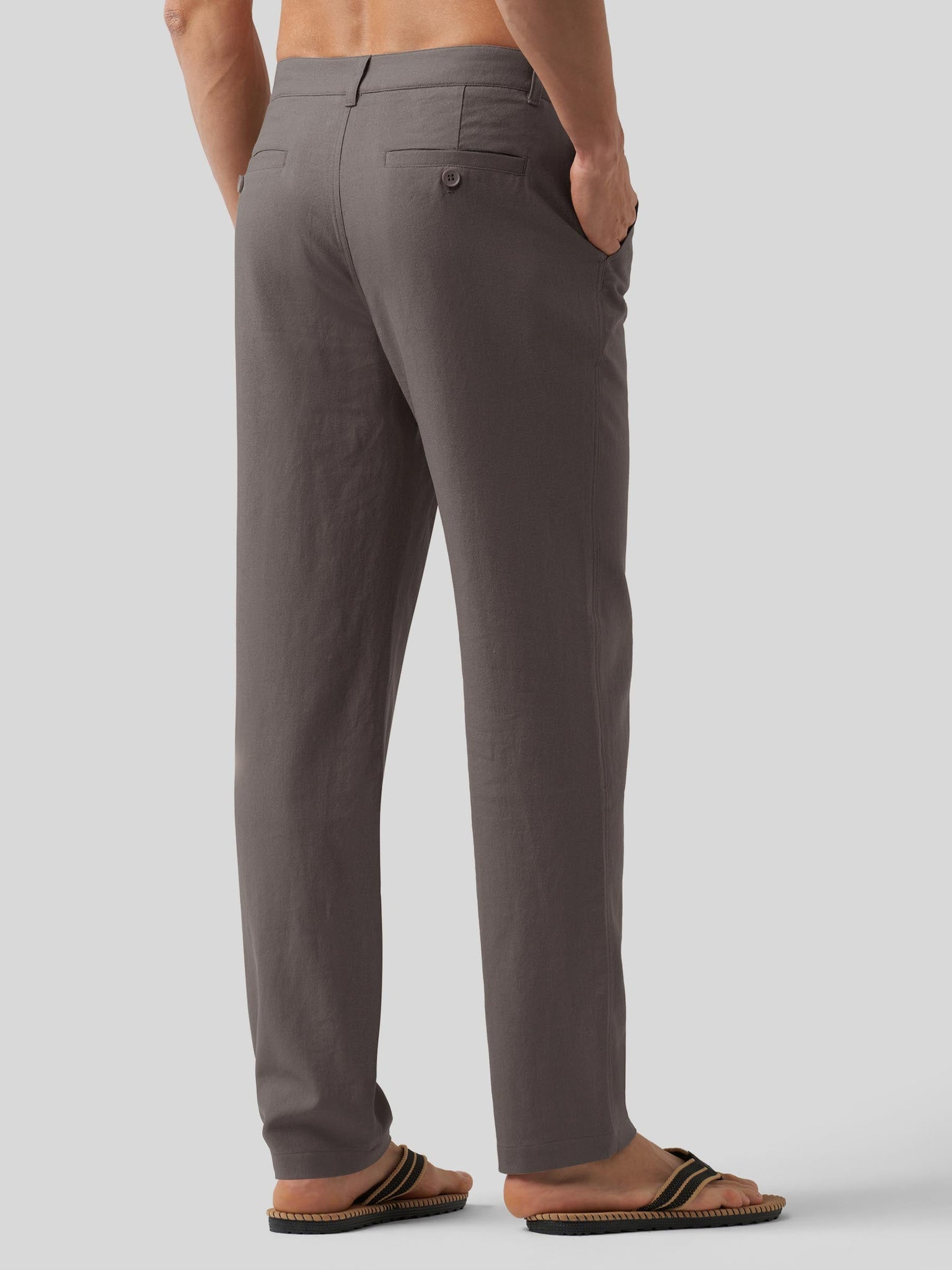 Willit Men's Casual Cotton Linen Pants 30 Inch in gray