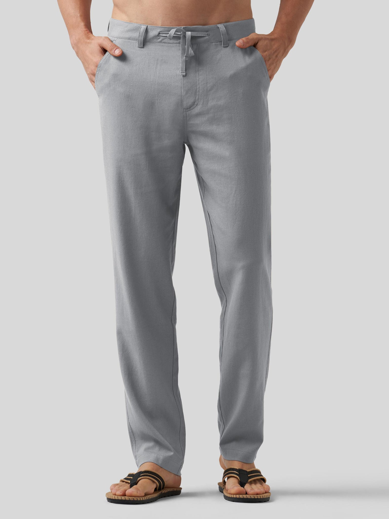 Men's Casual Cotton Linen Pants 32 Inch