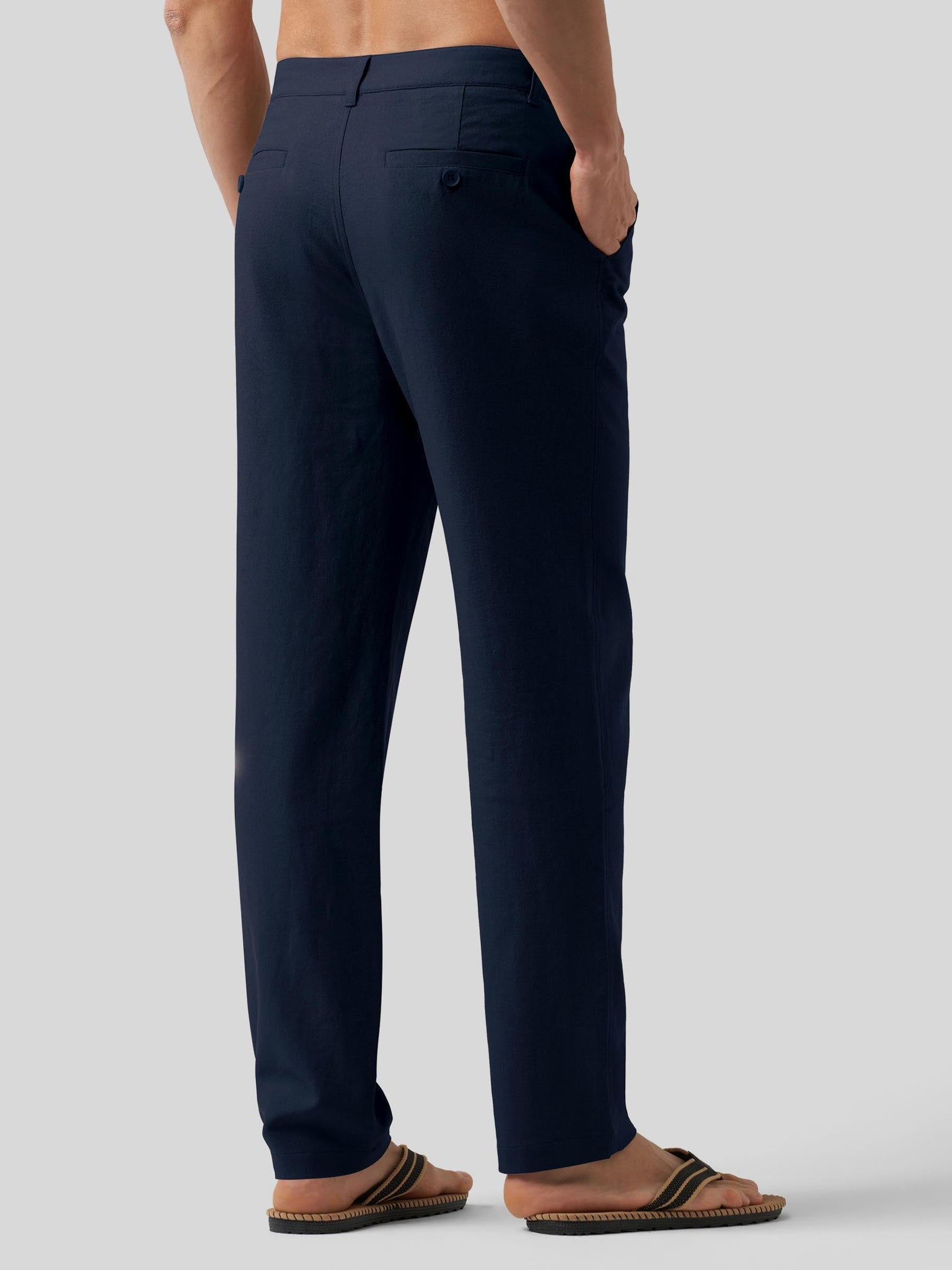 Willit Men's Casual Cotton Linen Pants 30 Inch in navy