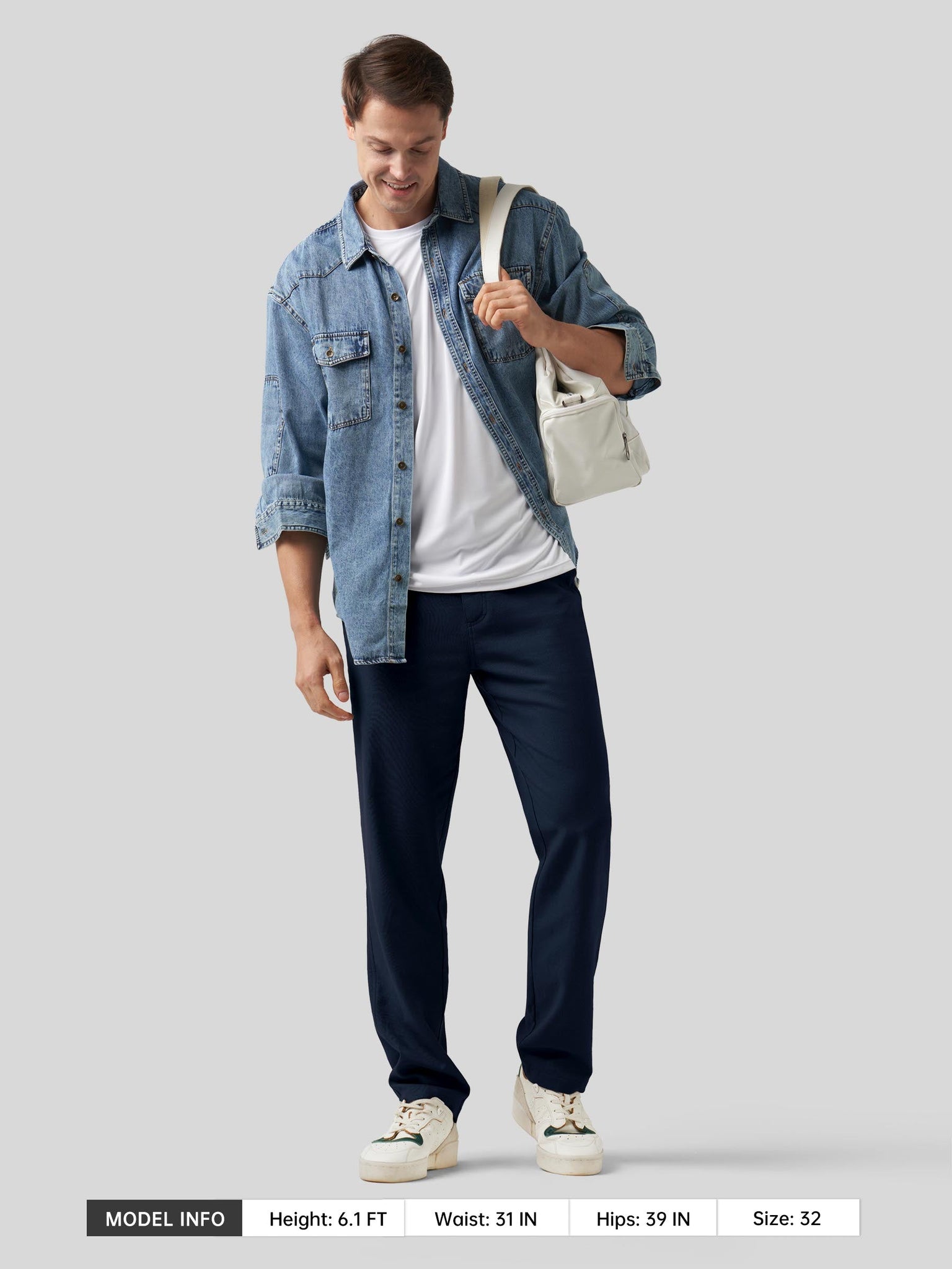 Willit Men's Casual Cotton Linen Pants 30 Inch in navy