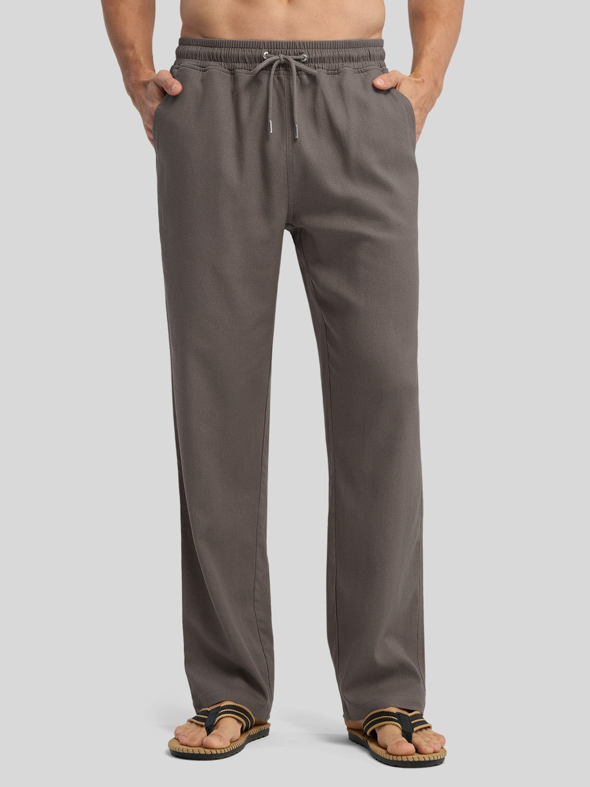 Willit Men's Casual Linen Drawstring Pants 30 In_steelgray1