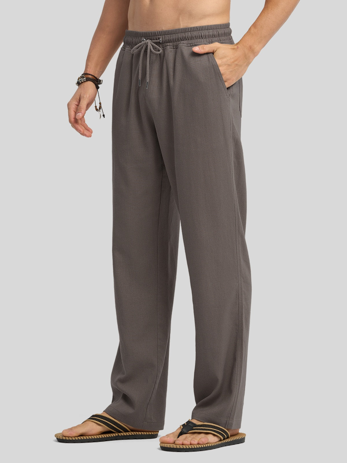 Willit Men's Casual Linen Drawstring Pants 30 In_steelgray2
