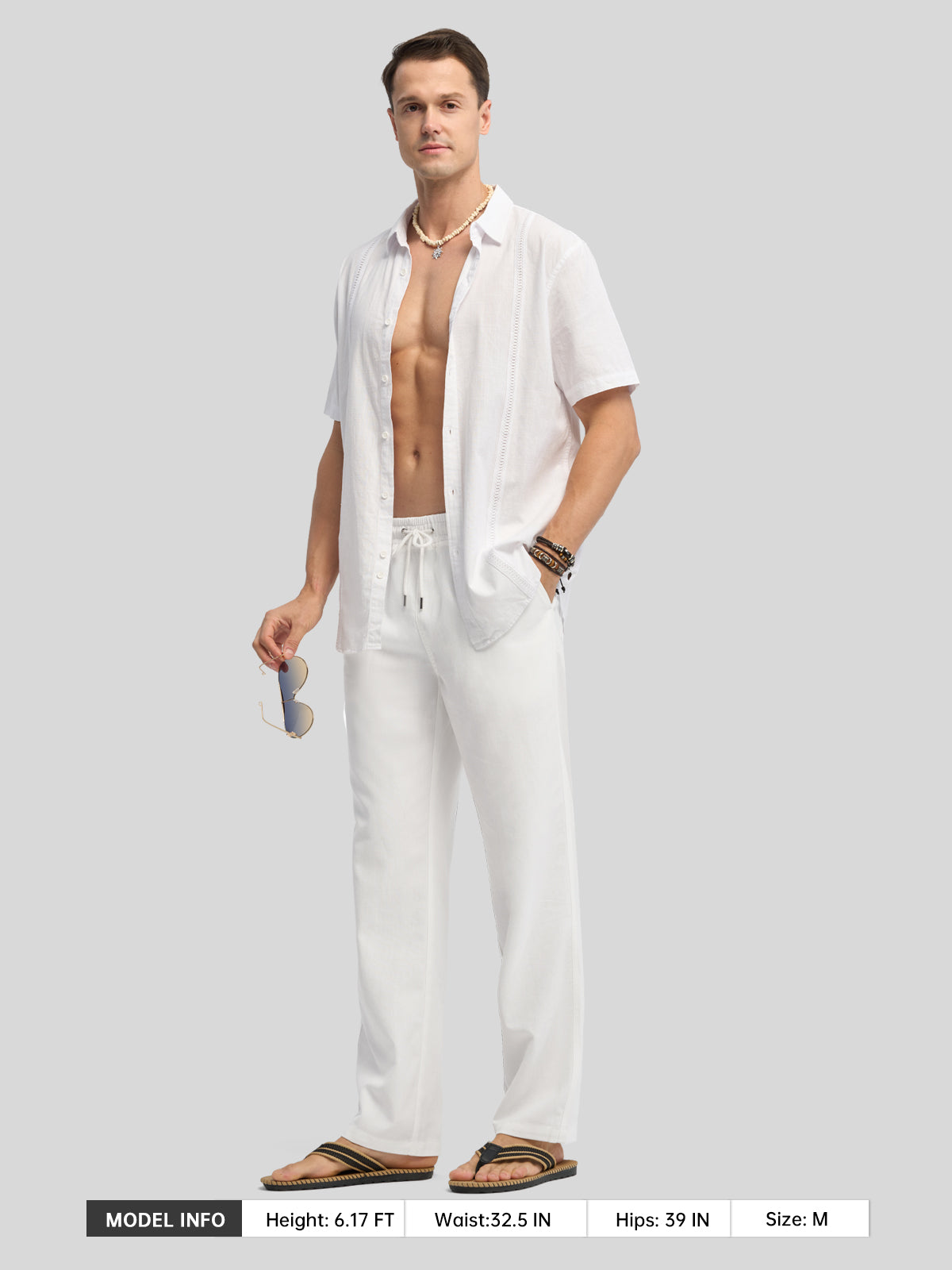 Willit Men's Casual Linen Drawstring Pants 30 In_white5