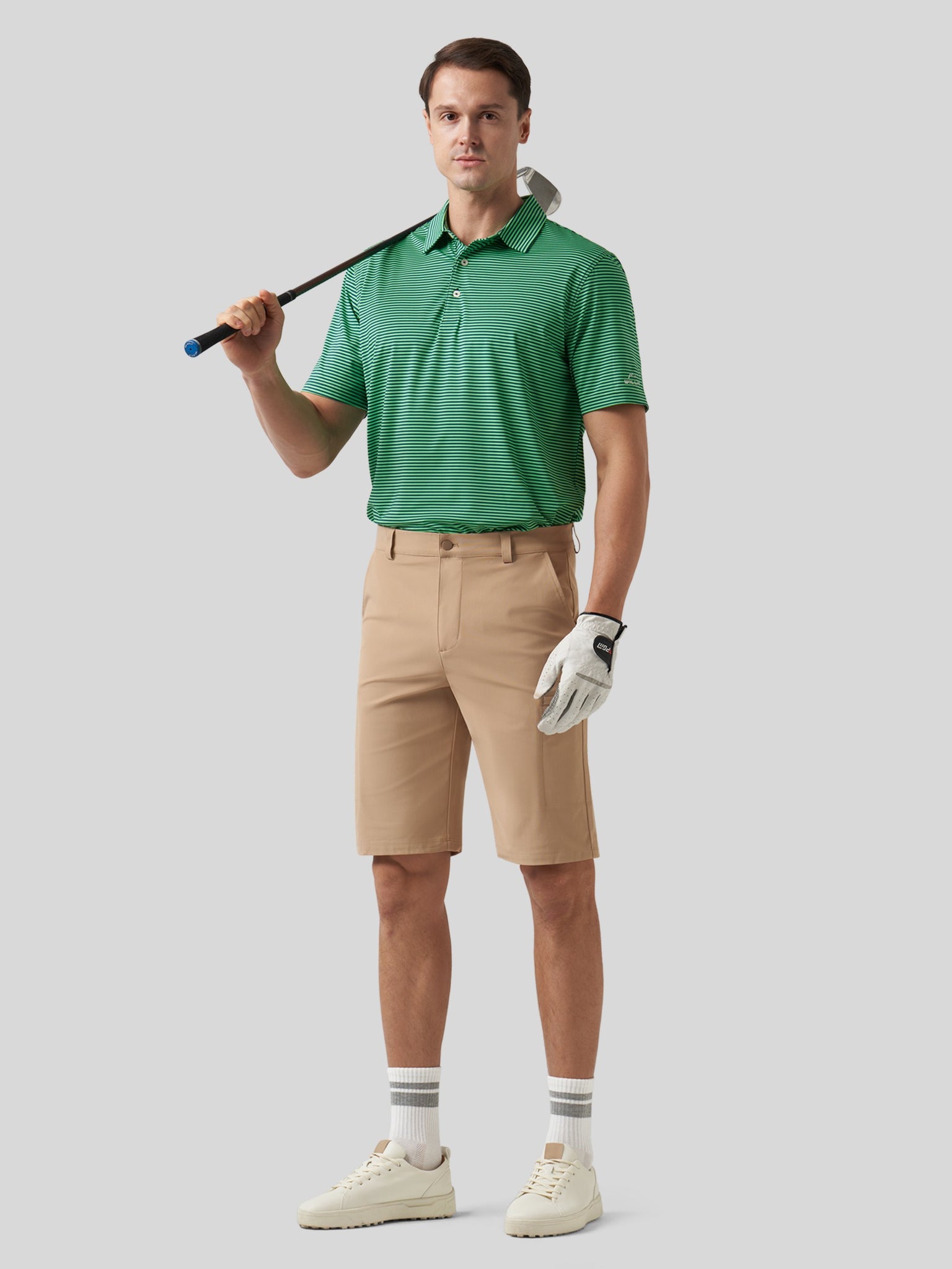 Men's Casual Striped Golf Polo Shirts