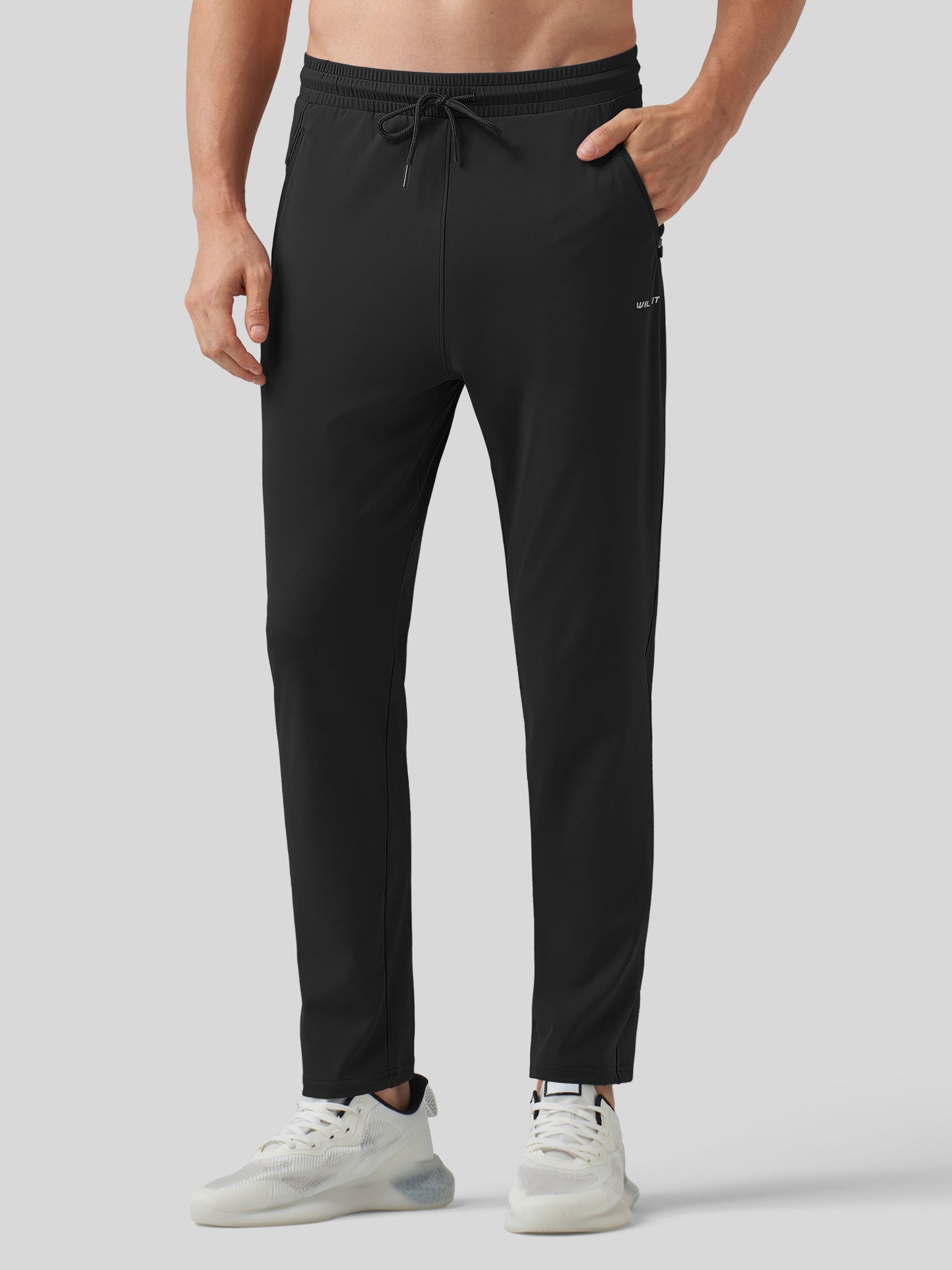 Willt Men's Cool-Dry Tapered Training Pants in black1