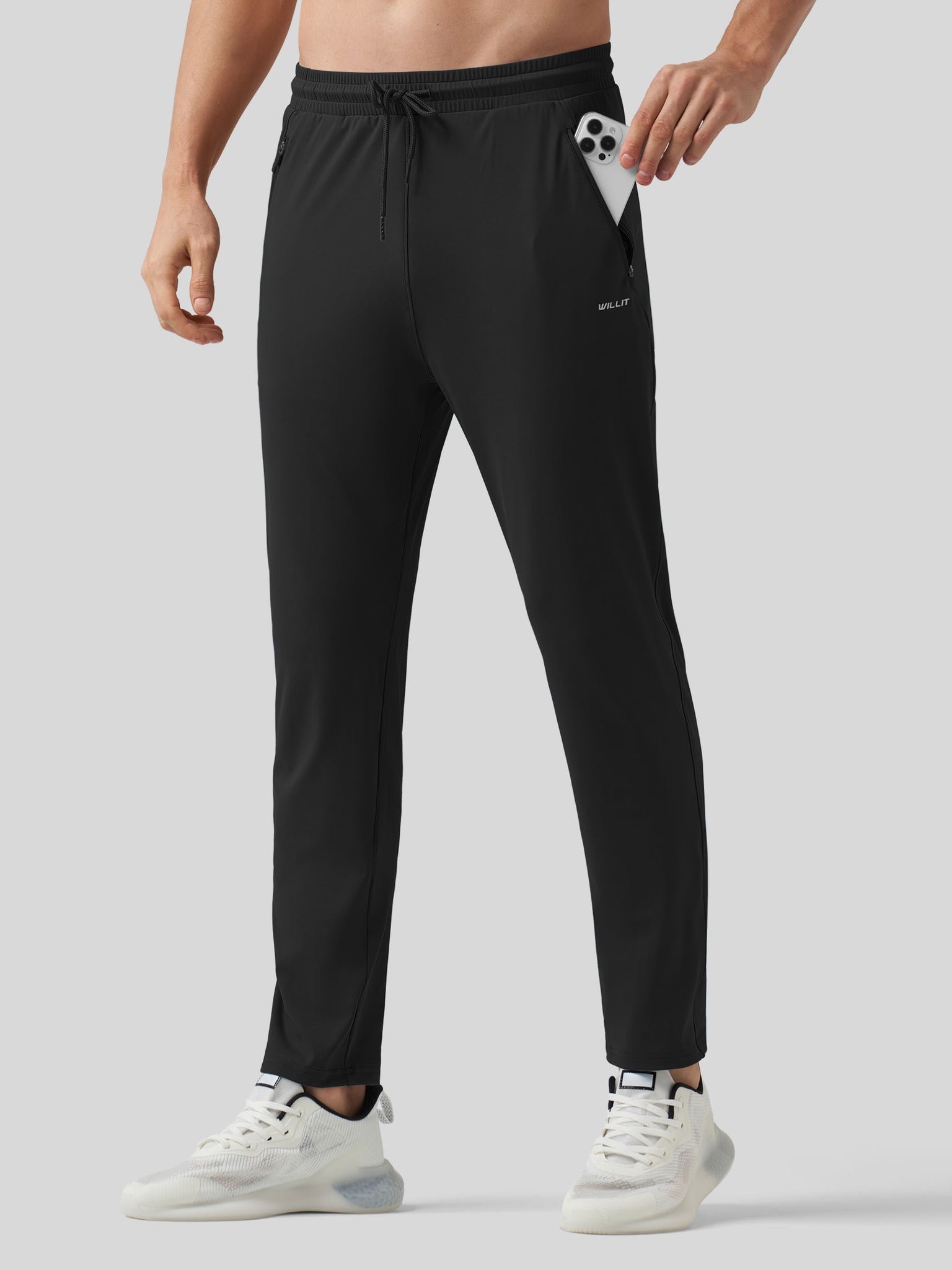 Willt Men's Cool-Dry Tapered Training Pants in black3