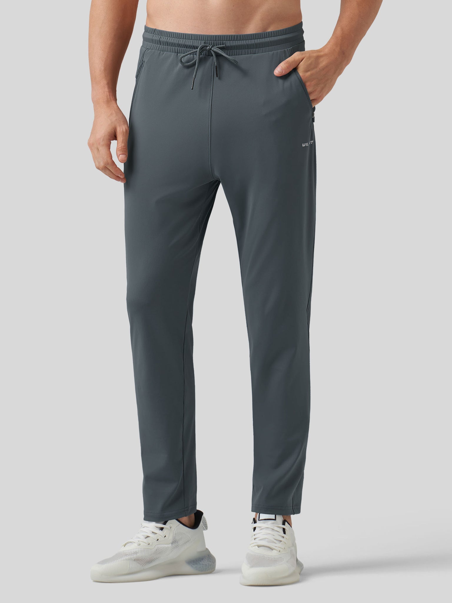 Willt Men's Cool-Dry Tapered Training Pants in deep gray1
