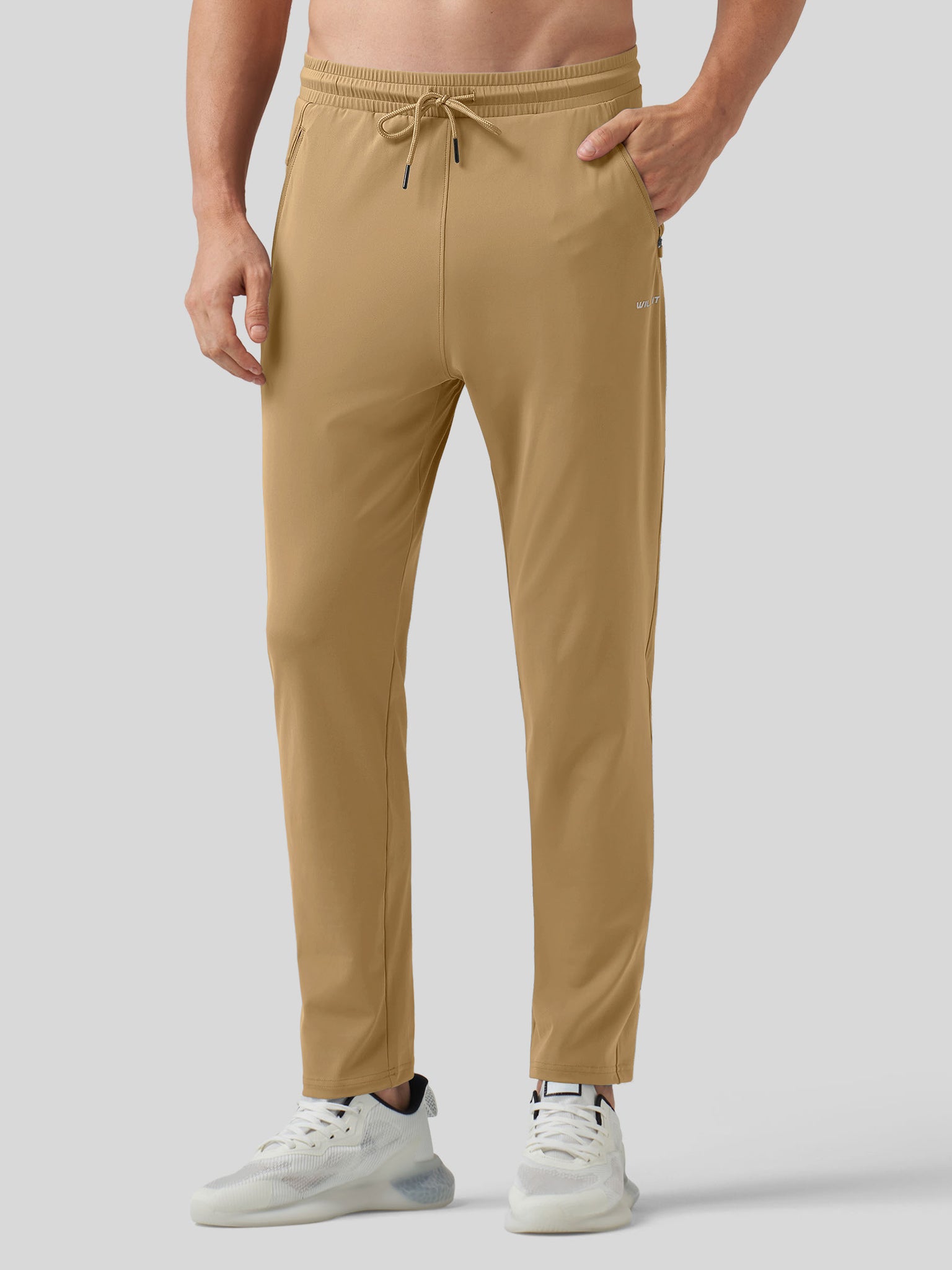 Willt Men's Cool-Dry Tapered Training Pants in deep khaki