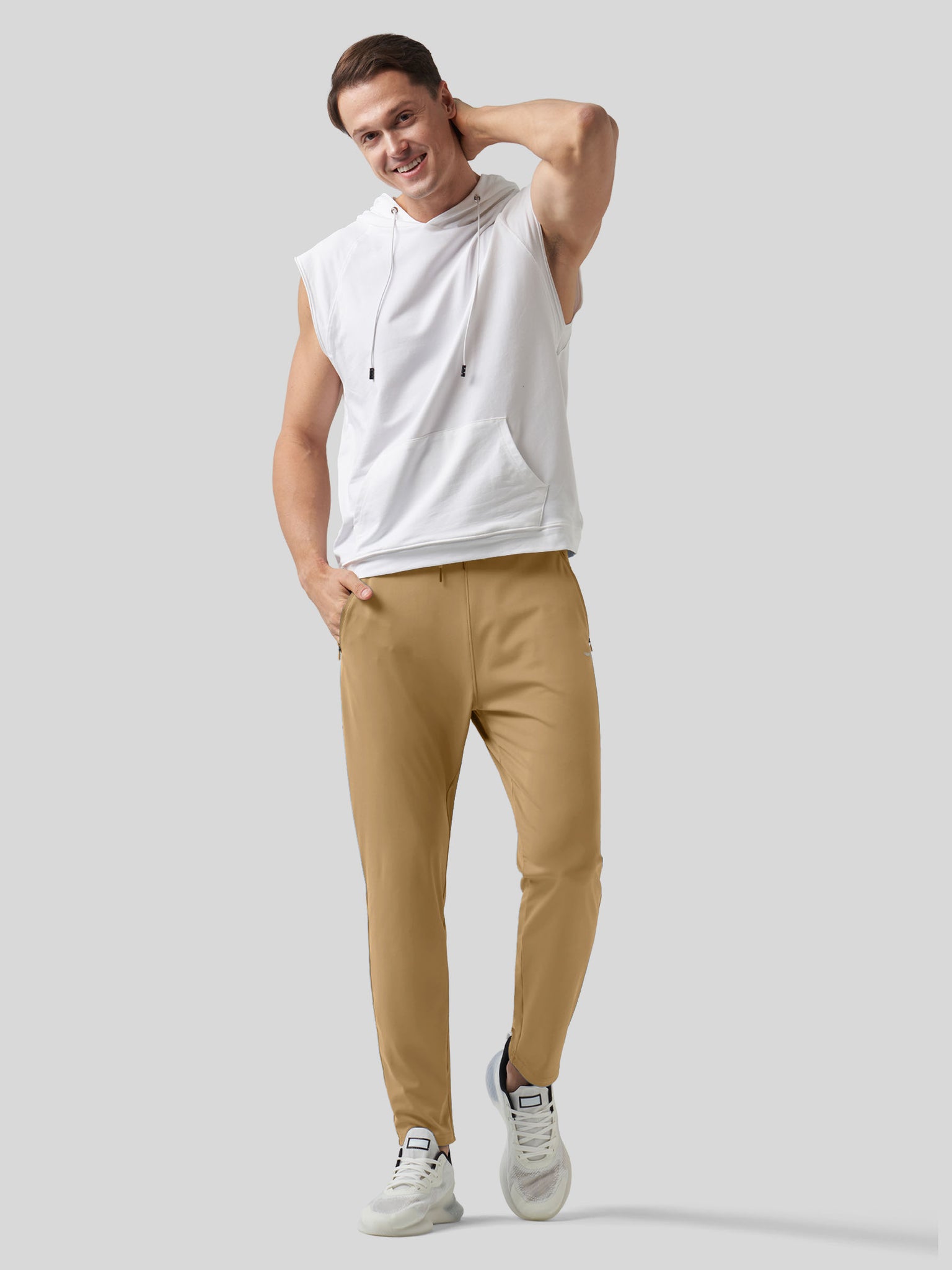 Willt Men's Cool-Dry Tapered Training Pants in deep khaki