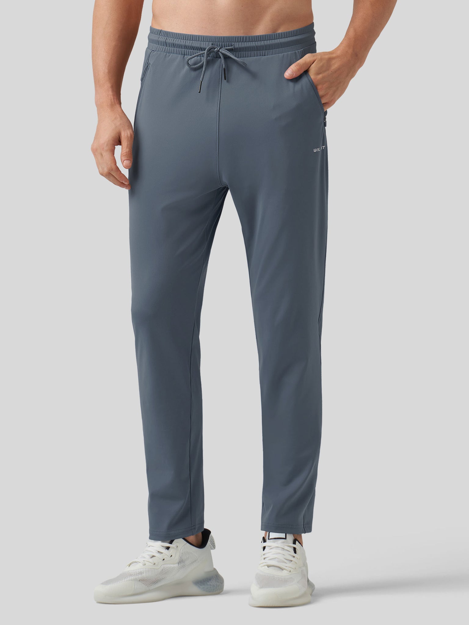 Willt Men's Cool-Dry Tapered Training Pants in dusty blue1