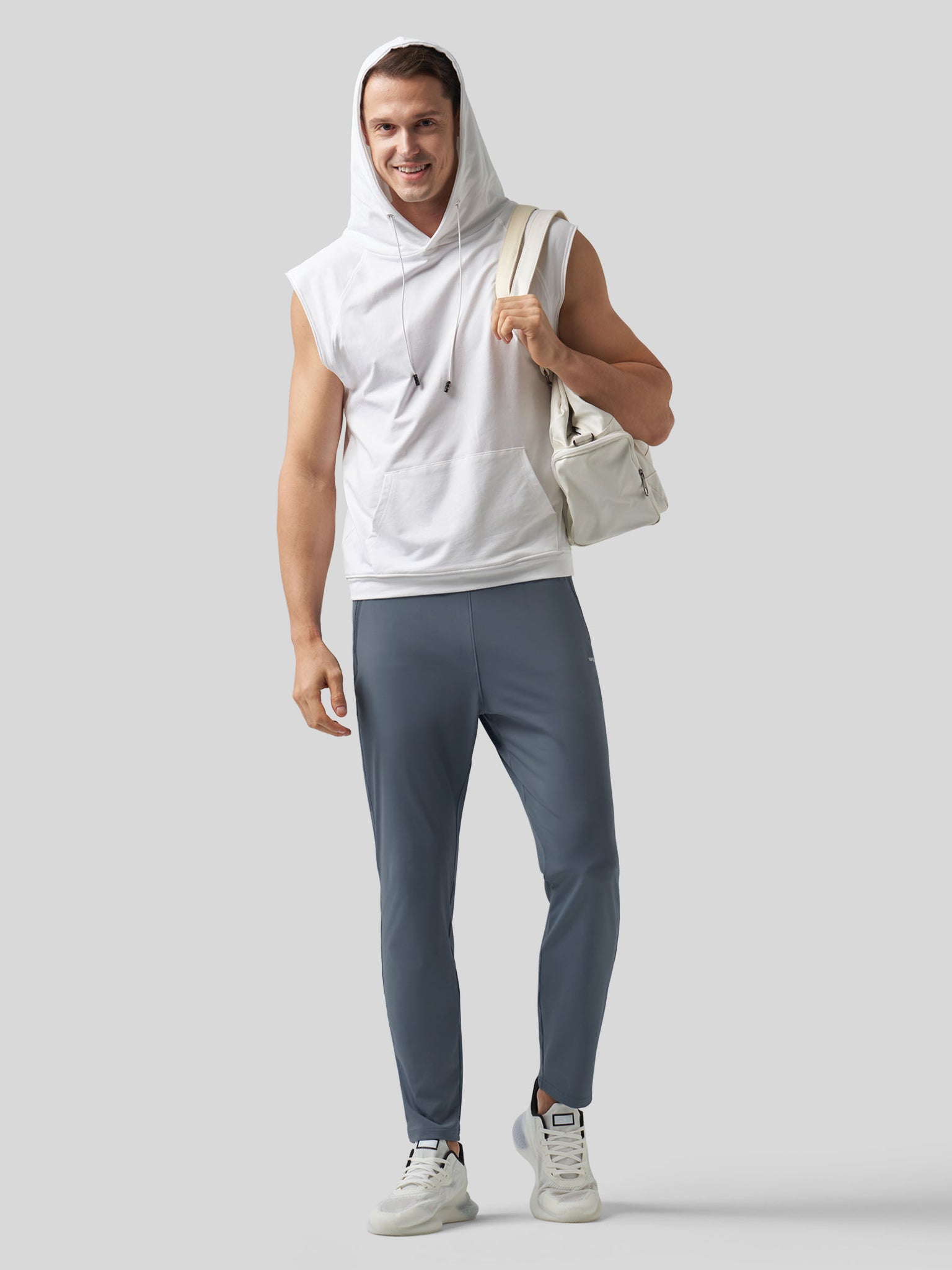 Willt Men's Cool-Dry Tapered Training Pants in dusty blue4