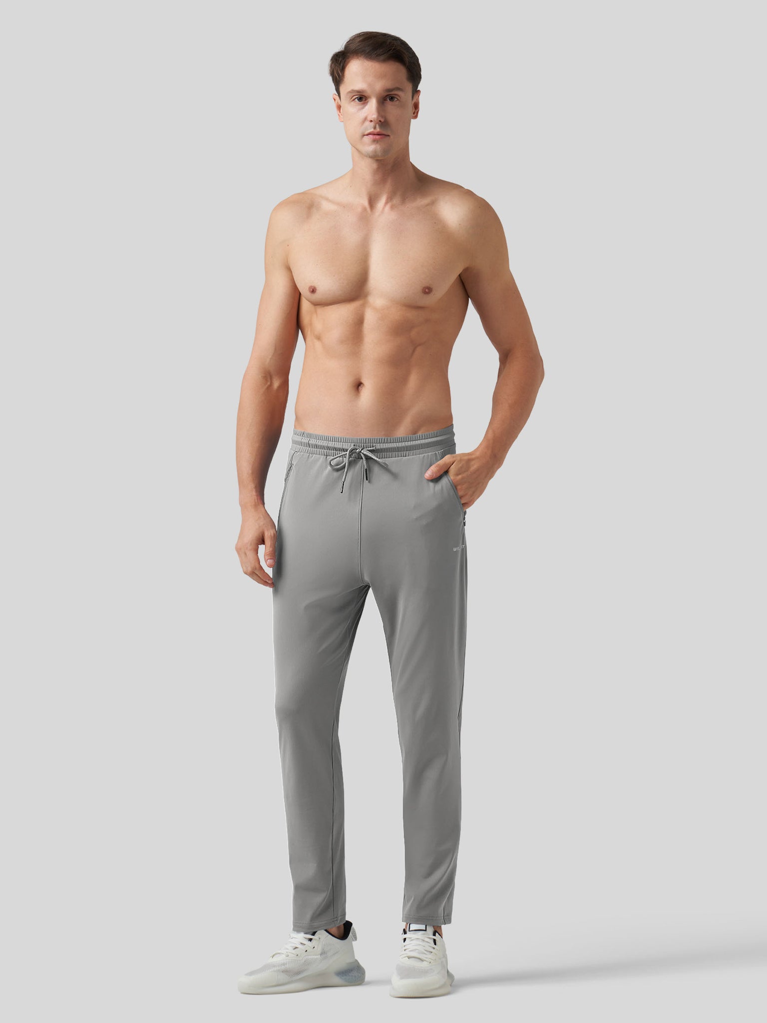 Willt Men's Cool-Dry Tapered Training Pants in light gray4