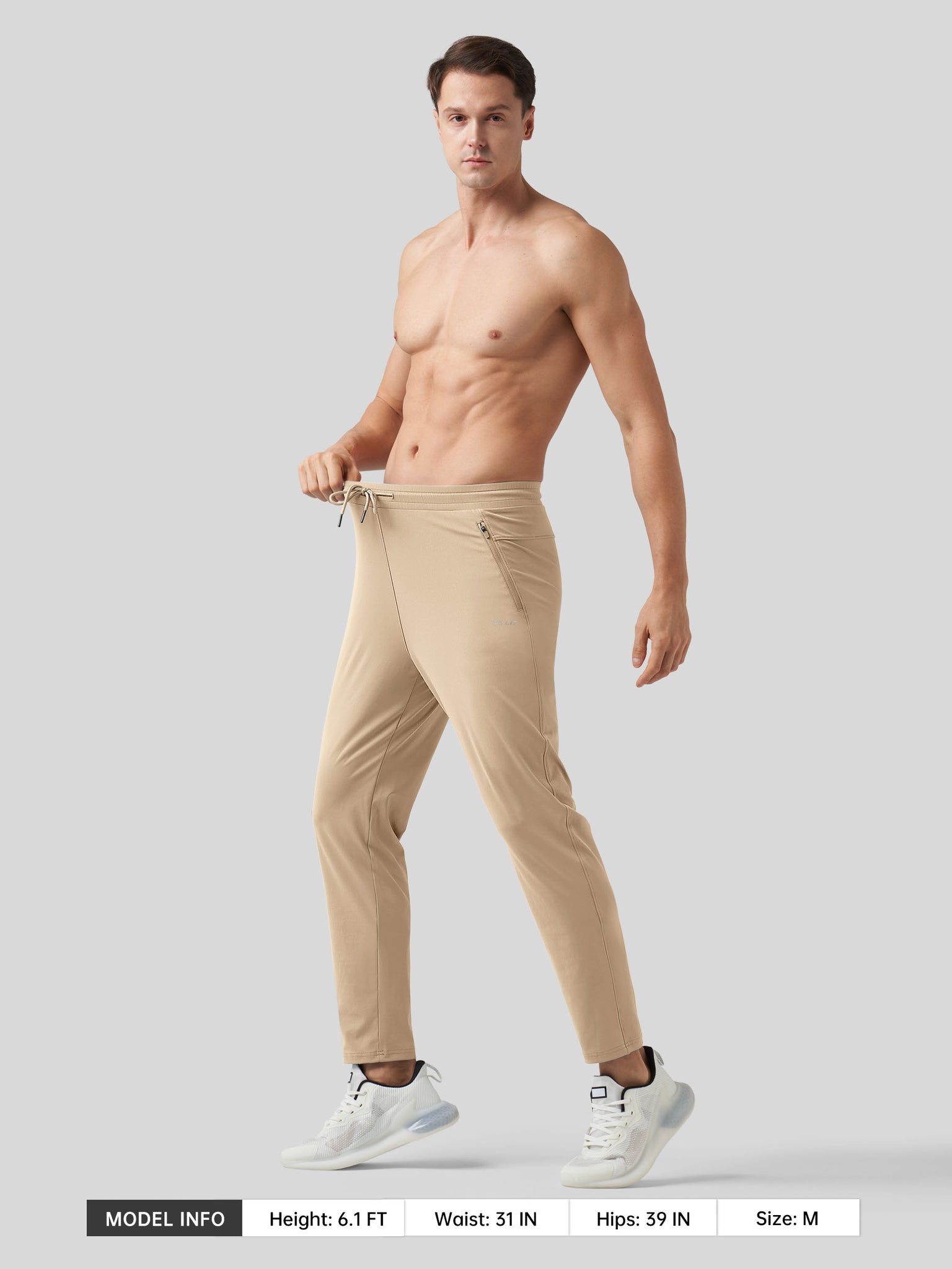 Willt Men's Cool-Dry Tapered Training Pants in khaki