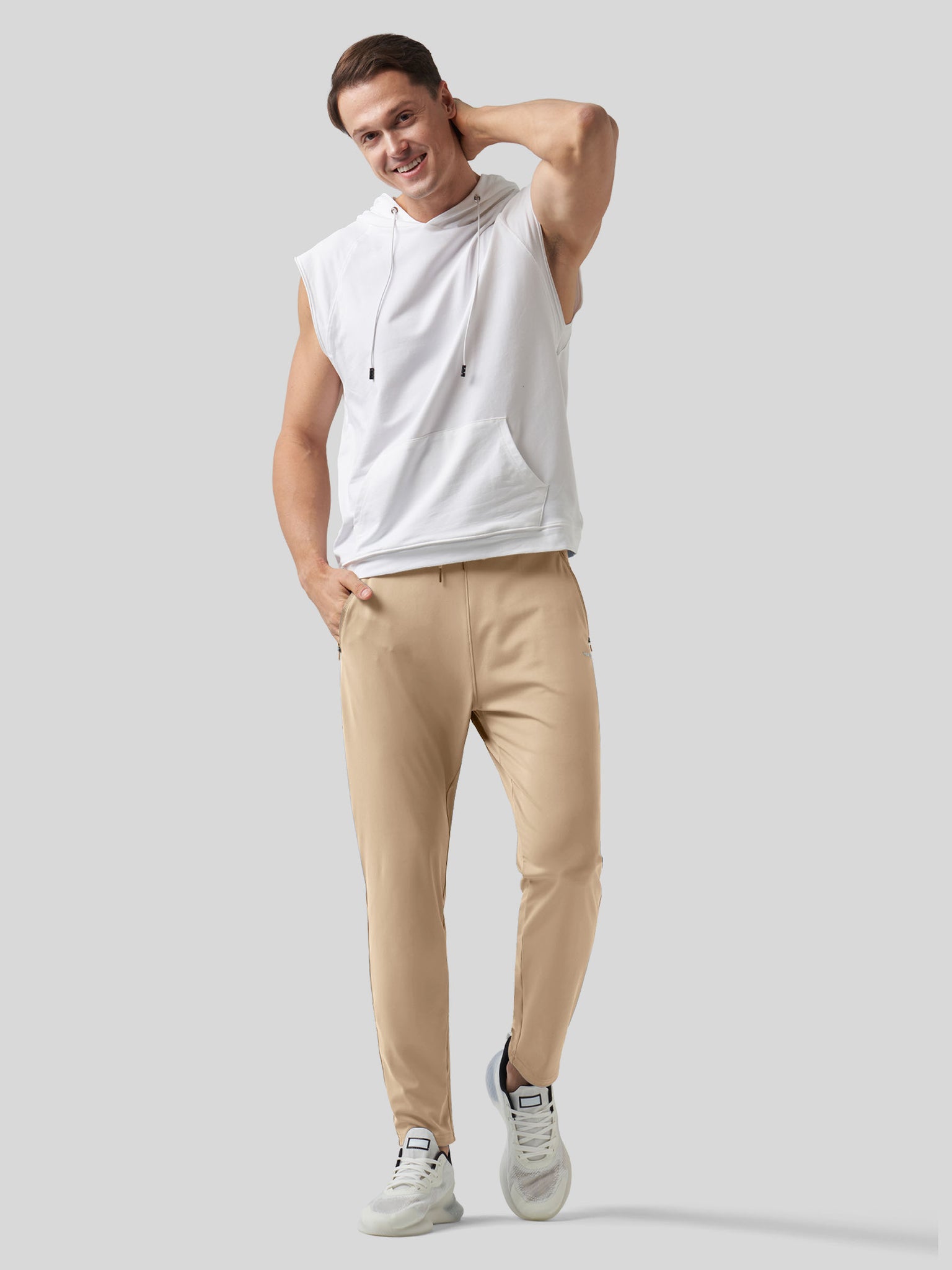 Willt Men's Cool-Dry Tapered Training Pants in khaki