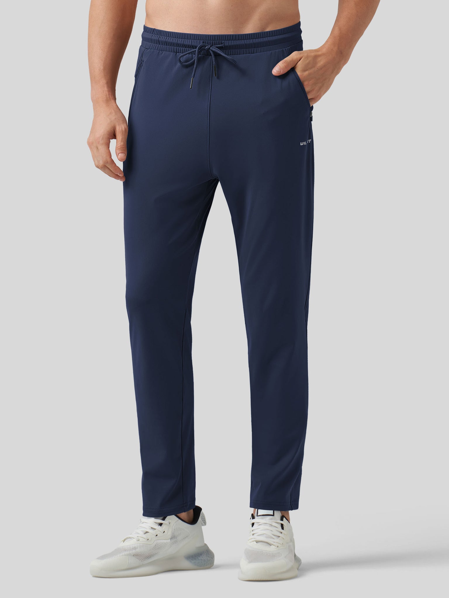 Willt Men's Cool-Dry Tapered Training Pants in navy1