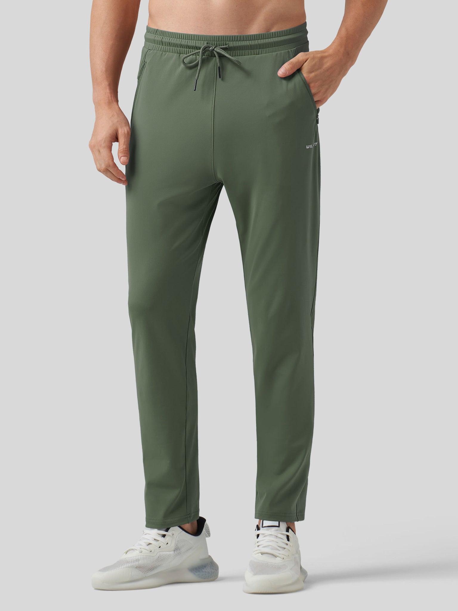 Willt Men's Cool-Dry Tapered Training Pants in green1