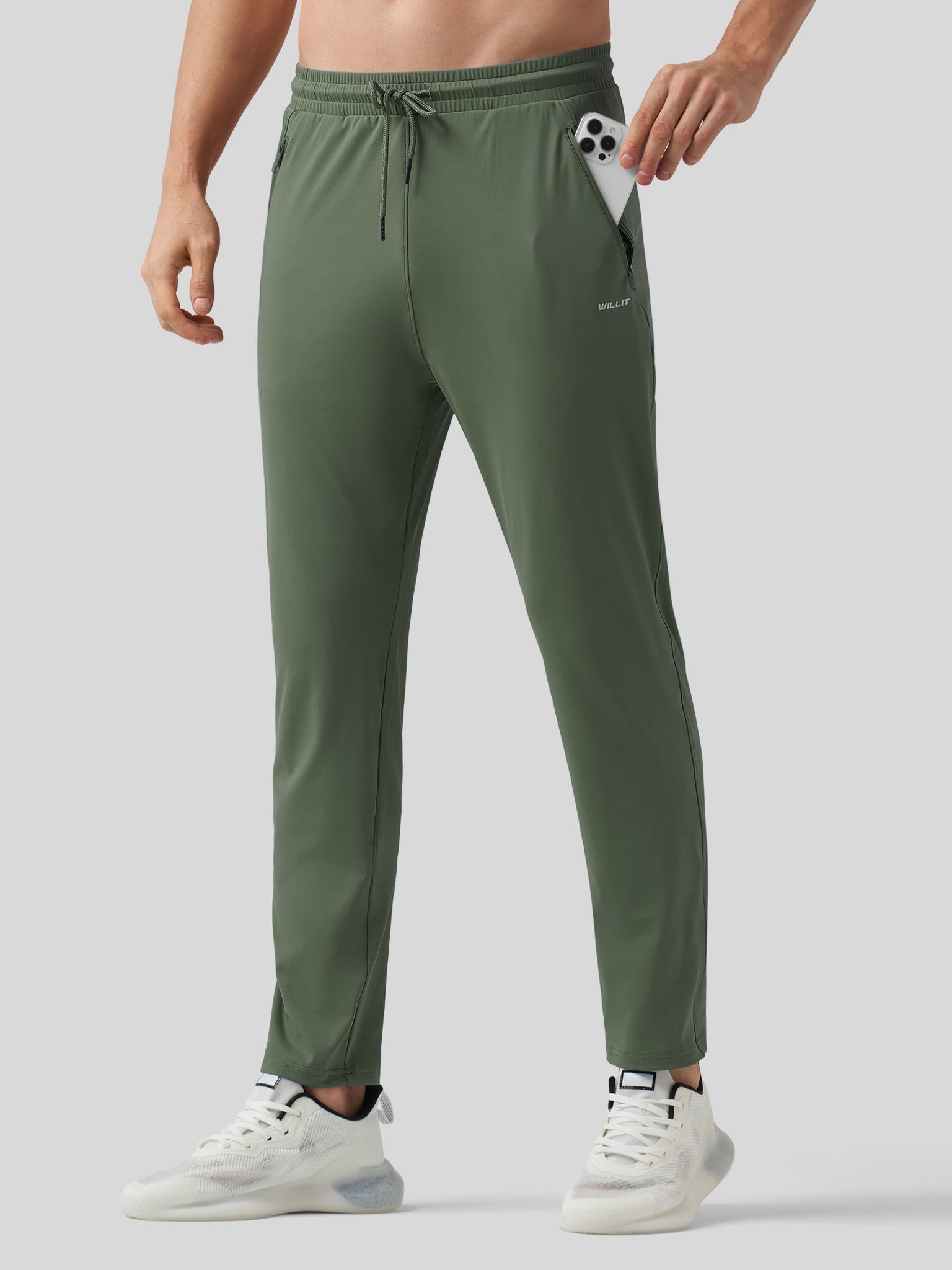 Willt Men's Cool-Dry Tapered Training Pants in green3