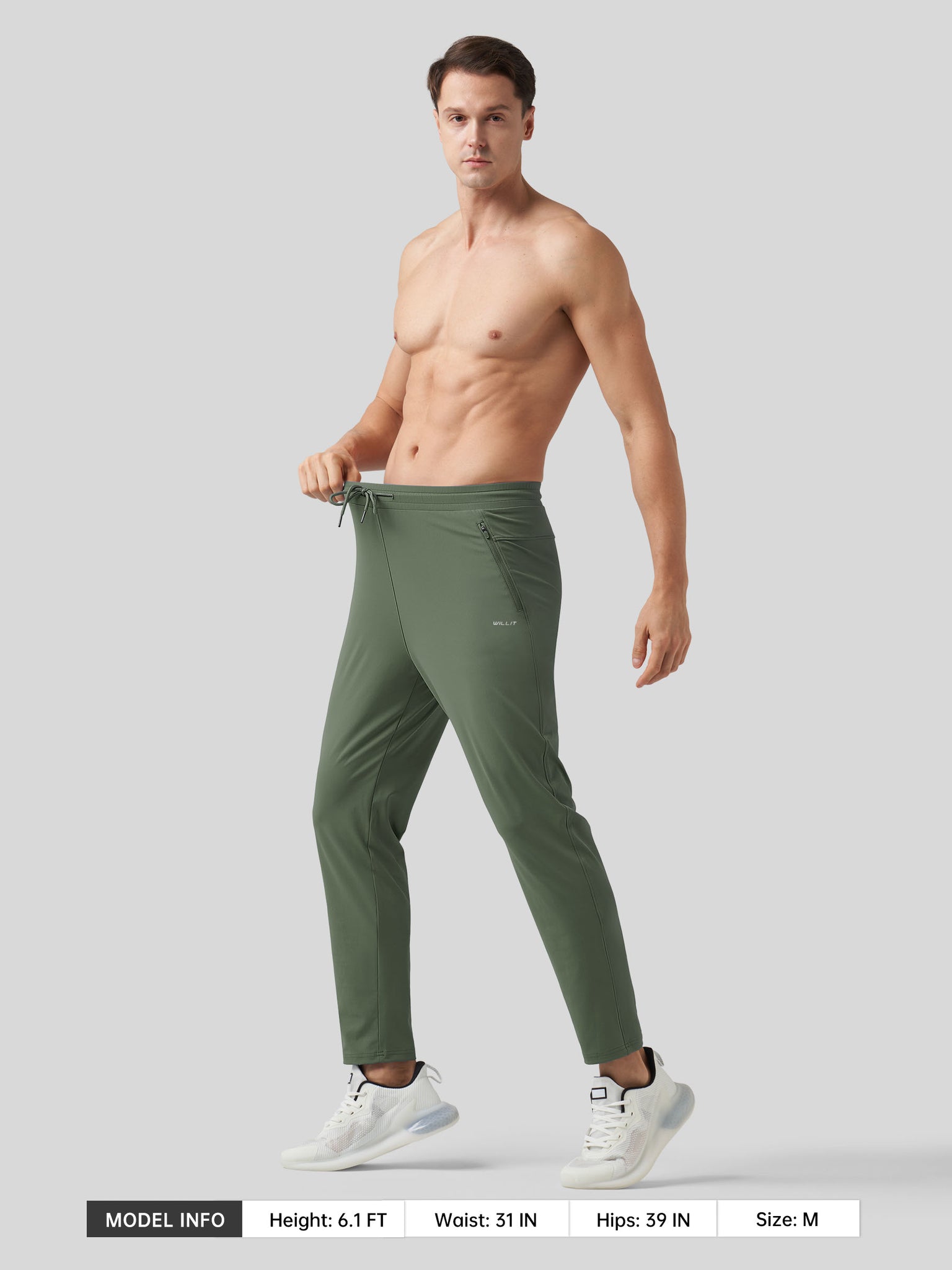 Willt Men's Cool-Dry Tapered Training Pants in green5